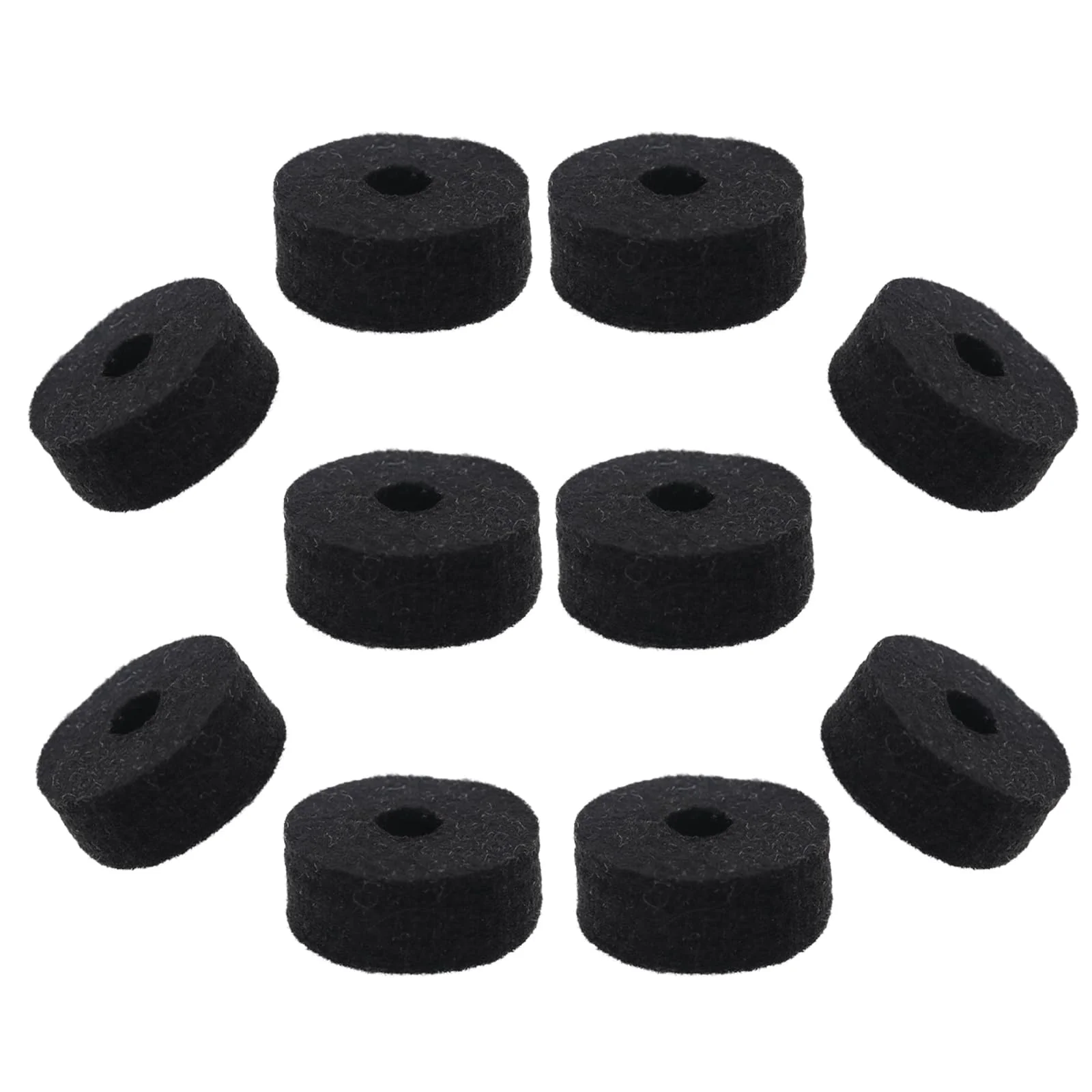 Pack of 10 Round Soft Black Cymbal Stand Felt Washer, Drum Felts Replacement, Enhance Your Drum Kit Sound and Protect Your Cymbals