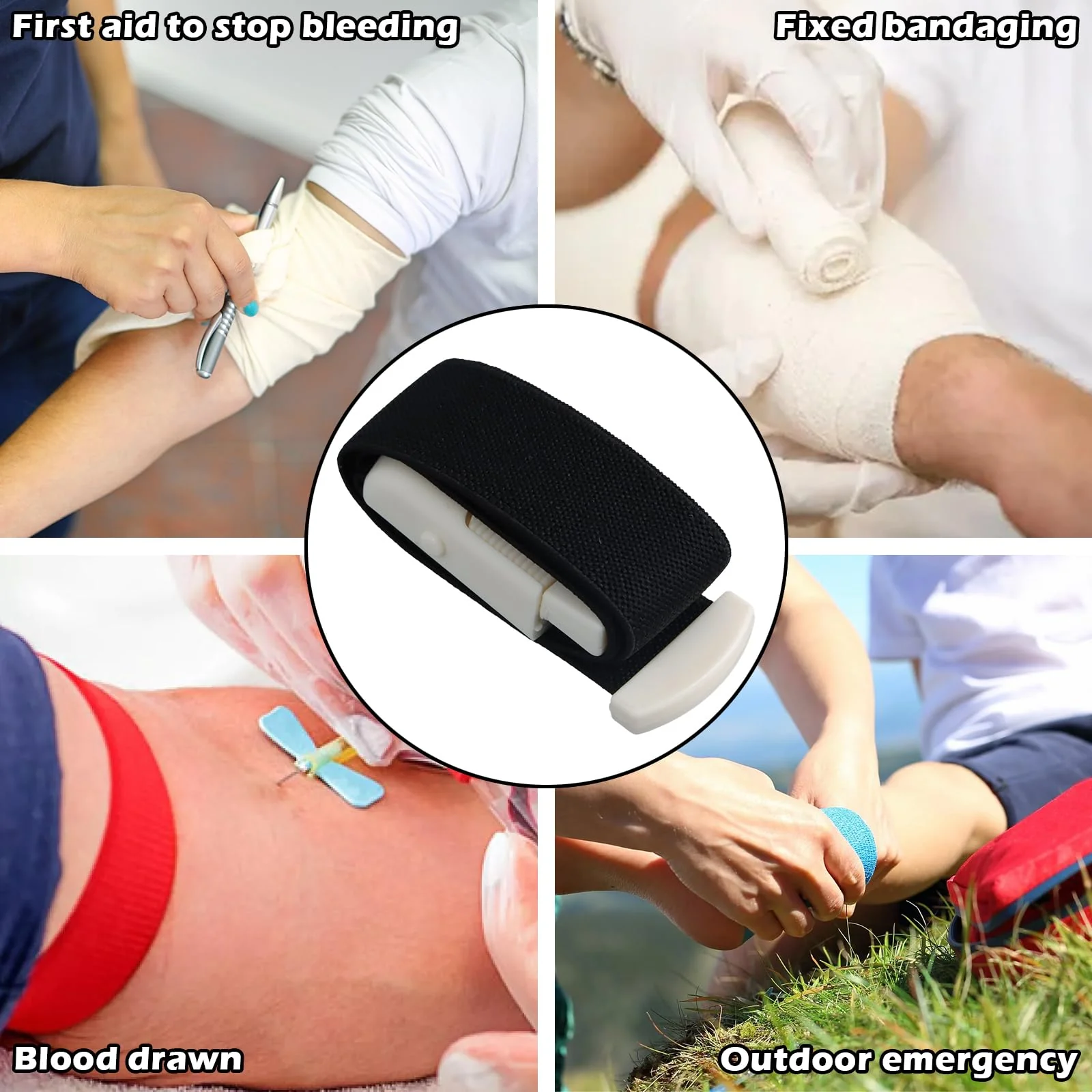 Pack of 10 Storage Hose, Blood Collection, Vein Congestion Tube, Tourniquet with Buckle, Tourniquet with Unique Closure System for Doctors, Sanitary, Camping, Outdoor - Image 6