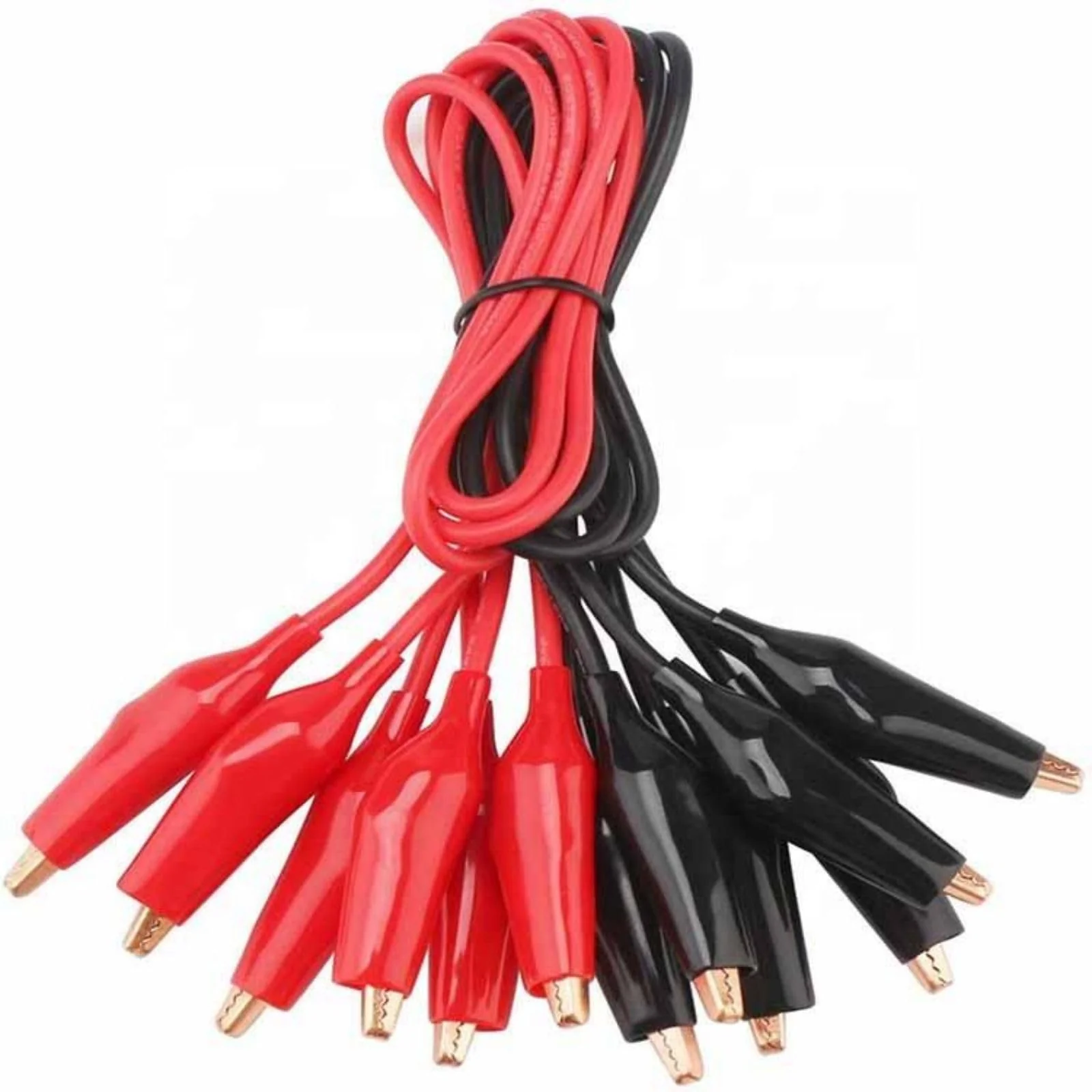 Pack of 10 Test Leads with Alligator Clips Double Ended Test Leads (50 cm) 10 items