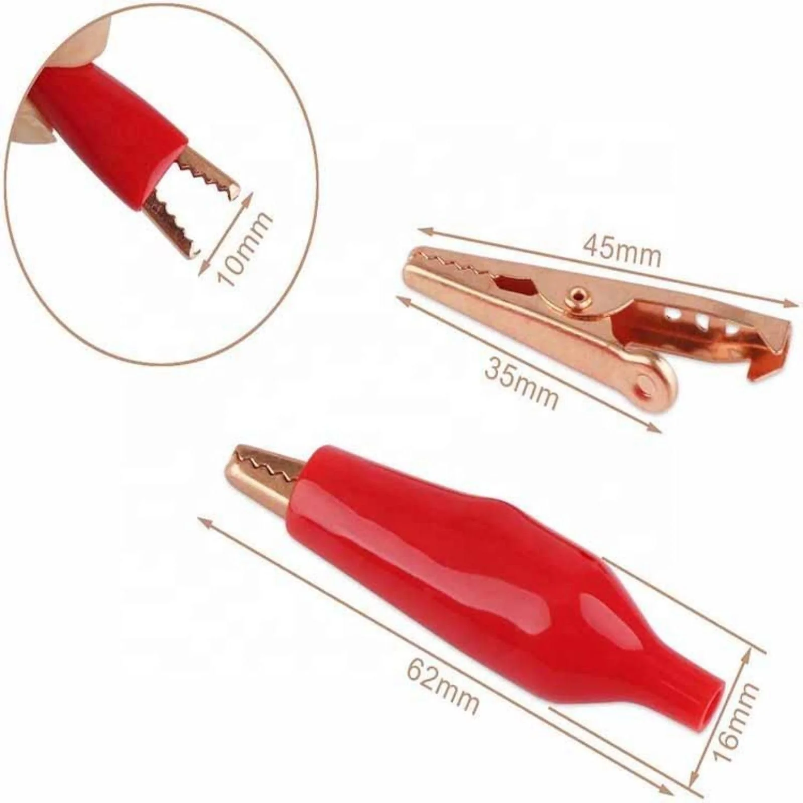 Pack of 10 Test Leads with Alligator Clips Double Ended Test Leads (50 cm) 10 items - Image 4