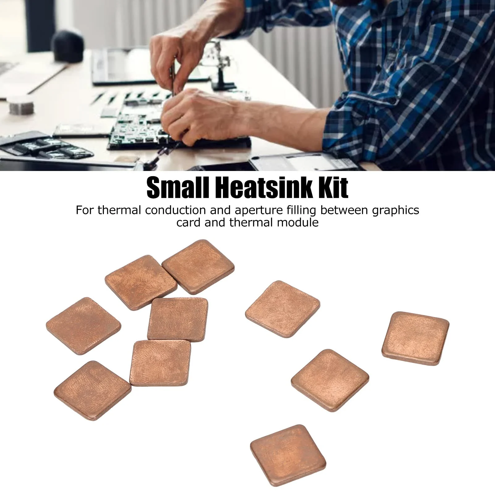 Pack of 100 15 mm GPU CPU Thermal Heatsink Copper Pad, Copper Pad Shim Thermal Kit, Multiple Thickness Options Copper Plate Cooler Small Heatsink for Cooling PC Components (15 x 15 x 0.5 mm) - Image 3