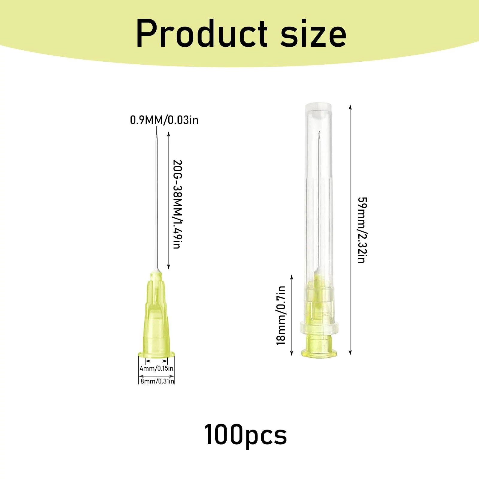 Pack of 100 Dispensing Tubes, 20 g (0.9 mm x 38 mm), Stainless Steel Dispensing Tube, Individually Packed, Household Industrial Laboratory Accessories for Refilling, Liquid Inks, Adhesive, Hobby - Image 2