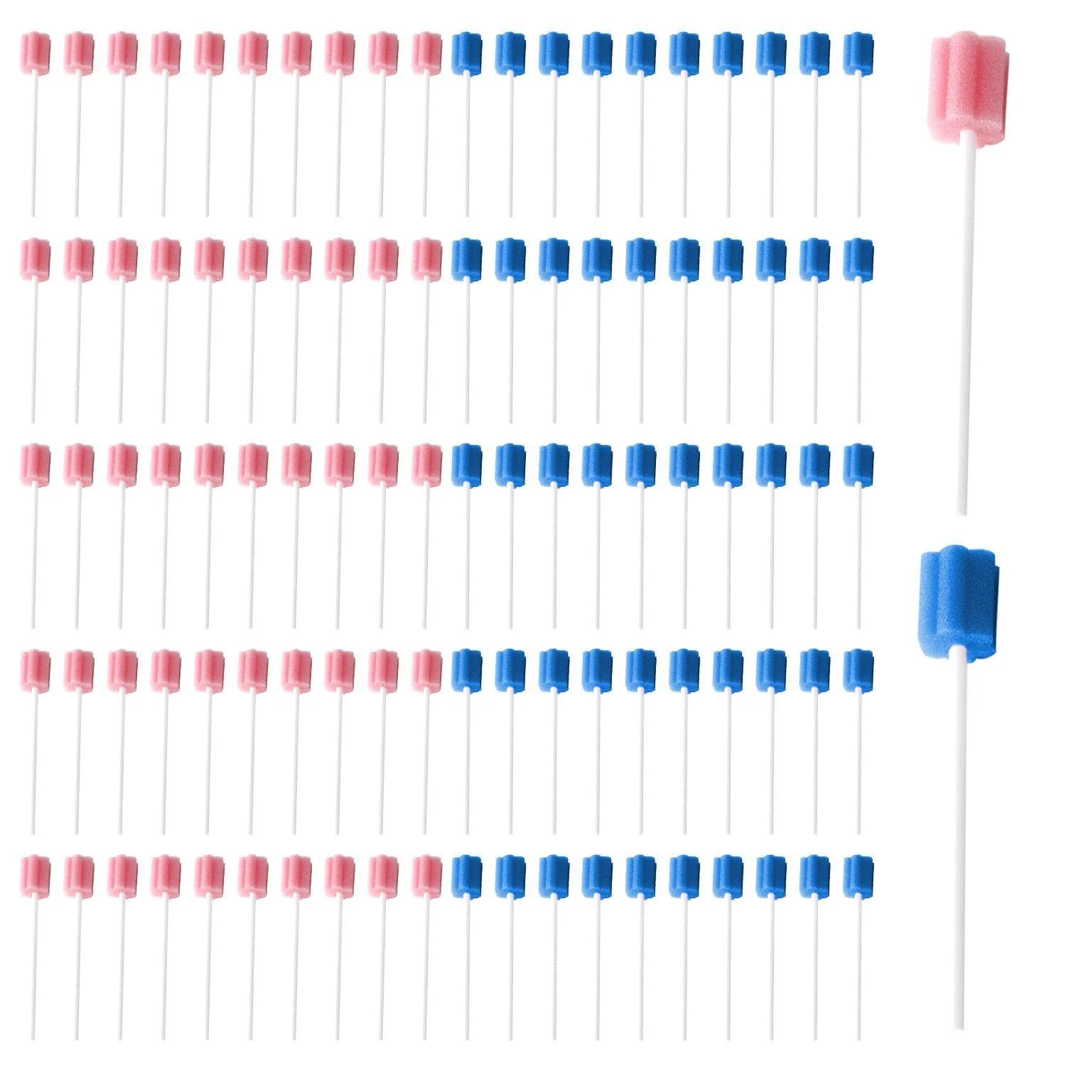 Pack of 100 Sponge Sticks, Oral Care Sponge Sticks, Dental Cleaning Sponge Sticks, Portable Mouth Sponge Sticks, Sponge Sticks for Children and Adults