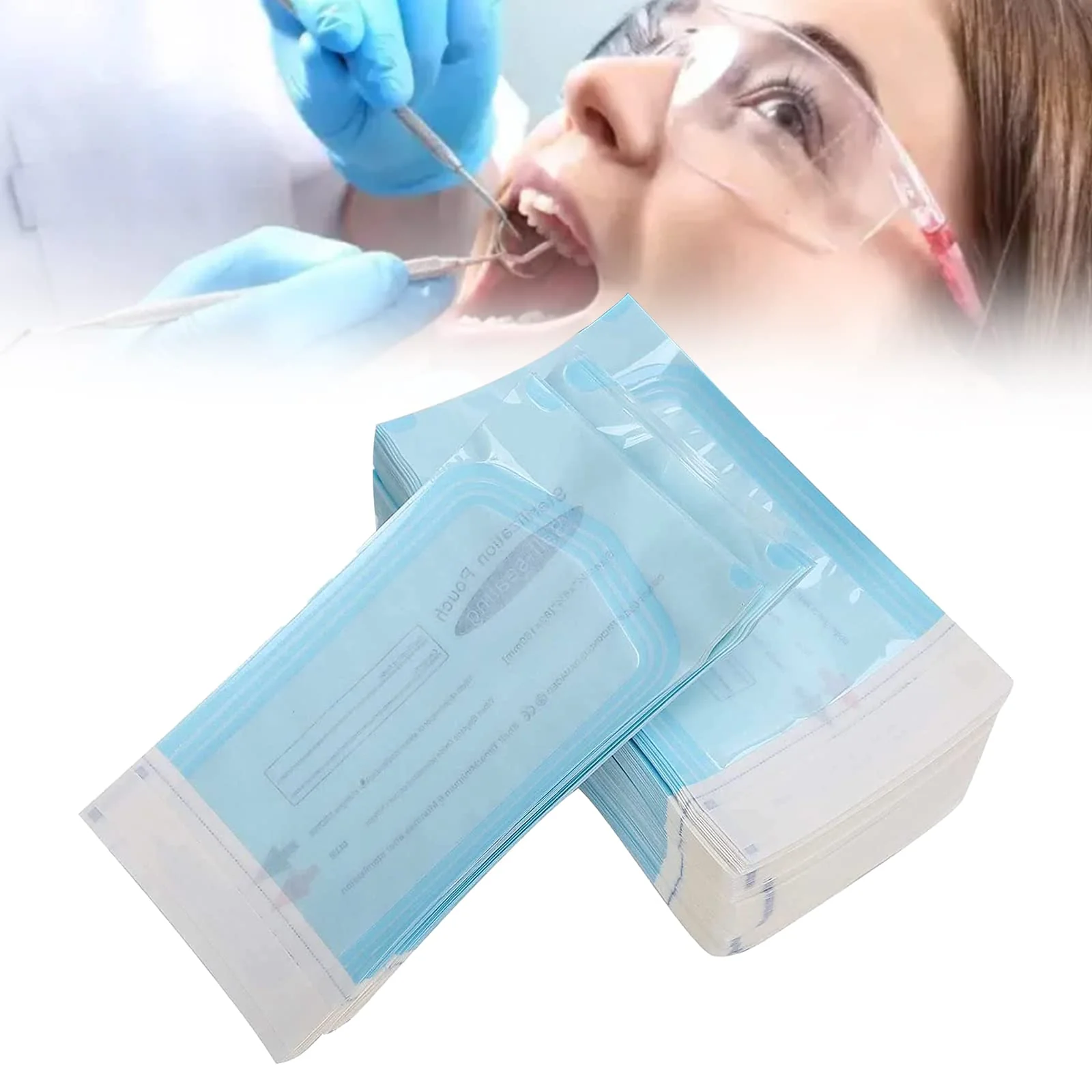 Pack of 100 Sterilisation Bags, Self-Sealing Sterilisation Bags, Autoclave Self-Sealing Sterilisation Bags, Small, 70 x 230 mm