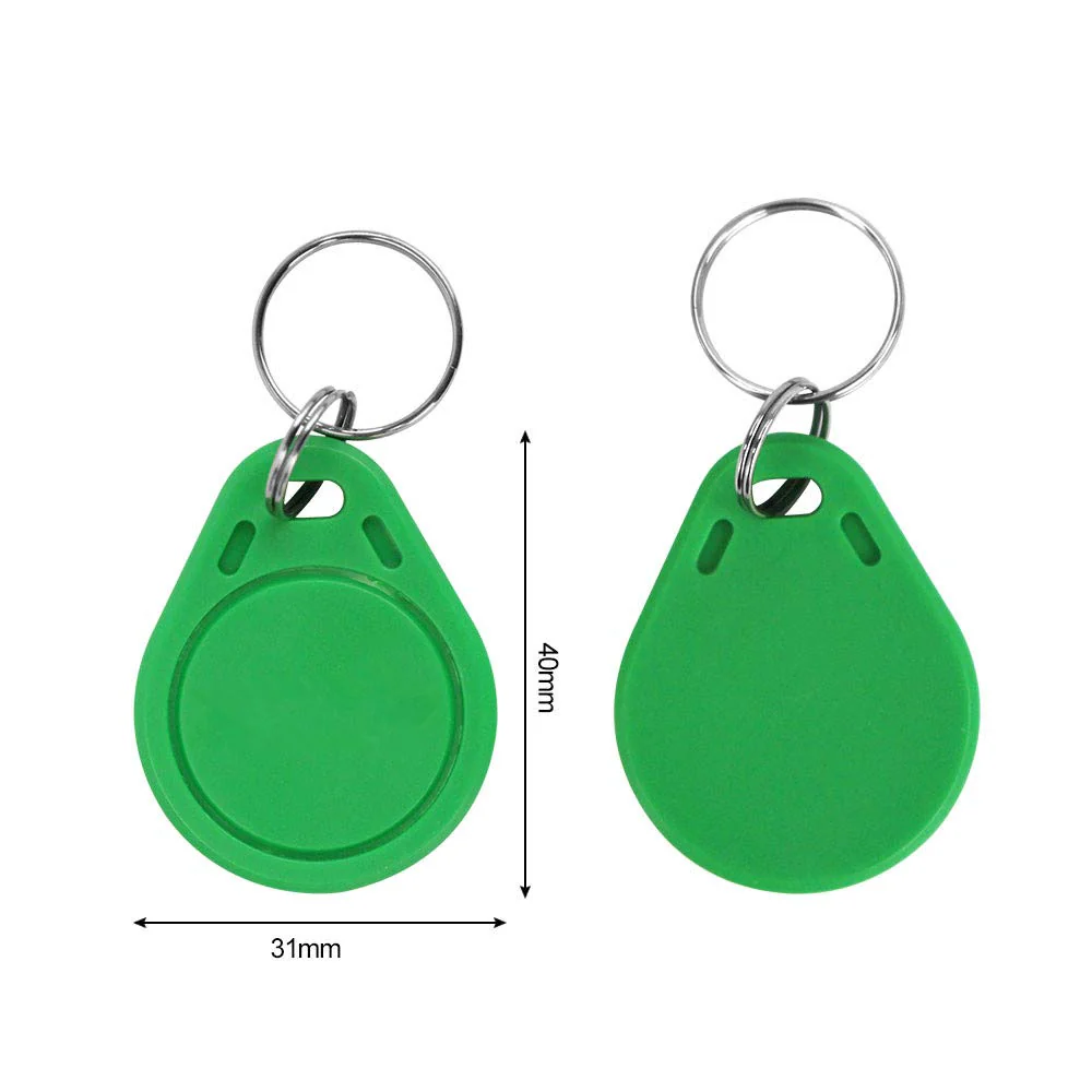 (Pack of 100) Waterproof ABS 13.56MHz ISO14443A MF Classic 1K NFC RFID Token,RFID Keyfob,RFID Tag (Green) - Image 2
