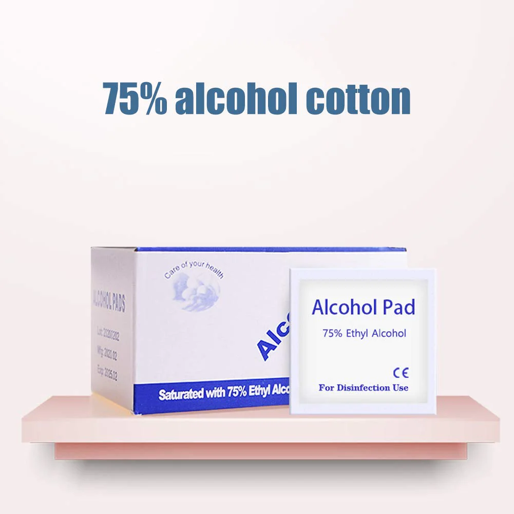 Pack of 100 Wet Wipes, Individually Wrapped Alcohol Preparation Pads, Flammable, Keep Away From Fire or Flames, Disinfectant Cotton for Skin Cleansing, Outdoor 1 stück (1er Pack) - Image 2