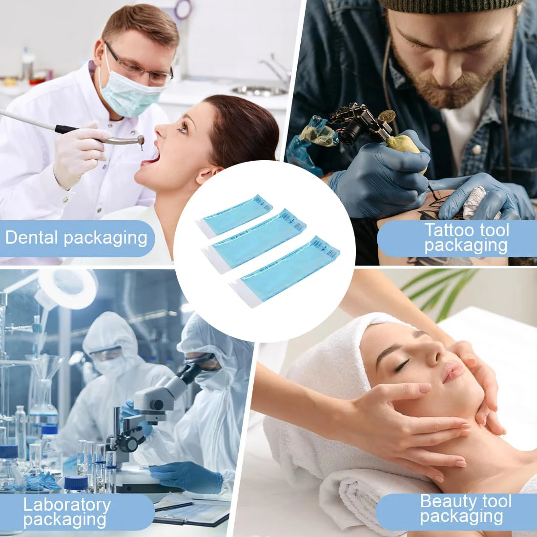 Pack of 150 Sterilisation Bags, Self-Adhesive Sterilisation Bags, Disposable Steriliser Bags for Cleaning Tools, Self-Sealing Sterilisation Bag, Sealing Sterilising Bag - Image 5