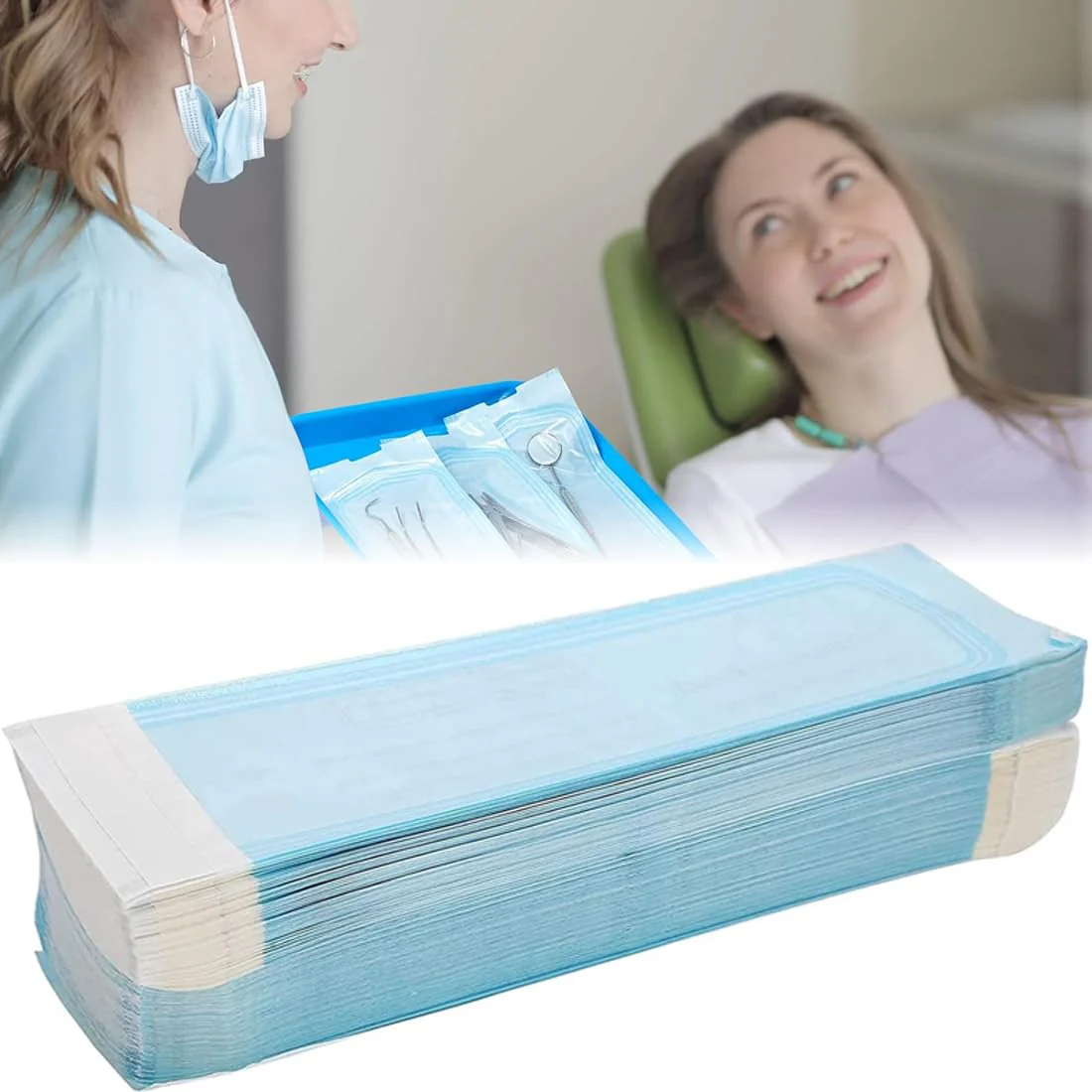 Pack of 150 Sterilisation Bags, Self-Sealing Sterilisation Bags for Dental Tools, Tattoos or Manicures, Sterilisation Bags, Teri Bags for Autoclave, Autoclave Bags