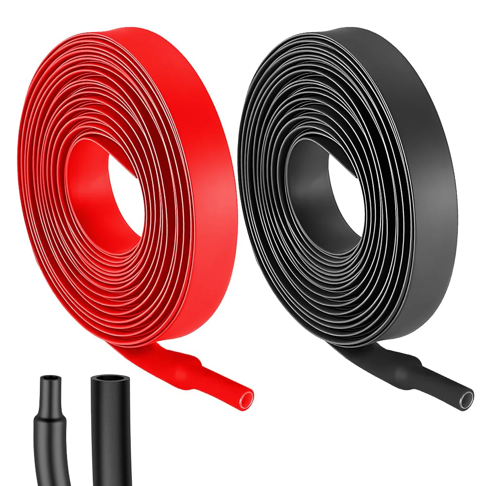 Pack of 2 4:1 Heat Shrink Tubing, Heat Shrink Tubing, Waterproof, Diameter 24 mm & 2 m Length, Heat Shrink Tube with Adhesive, Heat Shrink Tube Black (Red) for Cable Insulation, Marking, Cable 4:1 Ø24mm & 2m