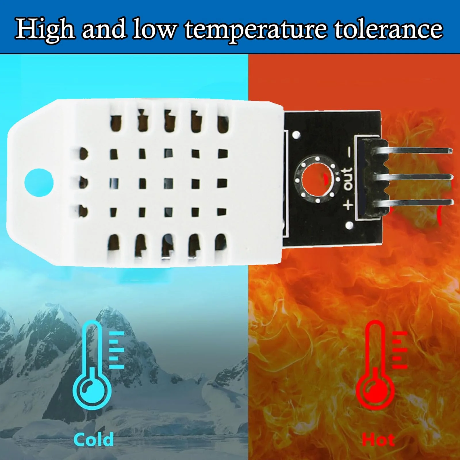 Pack of 2 Compatible with Temperature and Humidity Sensor 3V-5.5V with Board and 2 Cables, Temperature Sensor Compatible with Arduino and Raspberry Pi for DIY Microelectronics Projects - Image 5