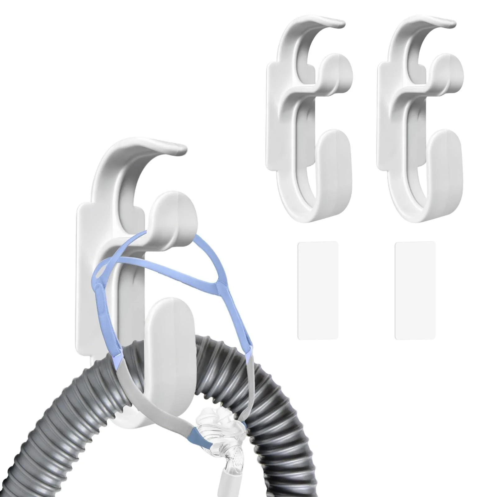 Pack of 2 CPAP Hose Holder, Wall Mount for CPAP Device, Stable & Reusable, with 2 Adhesive Pads, Prevents Hose Tangle, Löwenstein CPAP Accessories, Easy Assembly