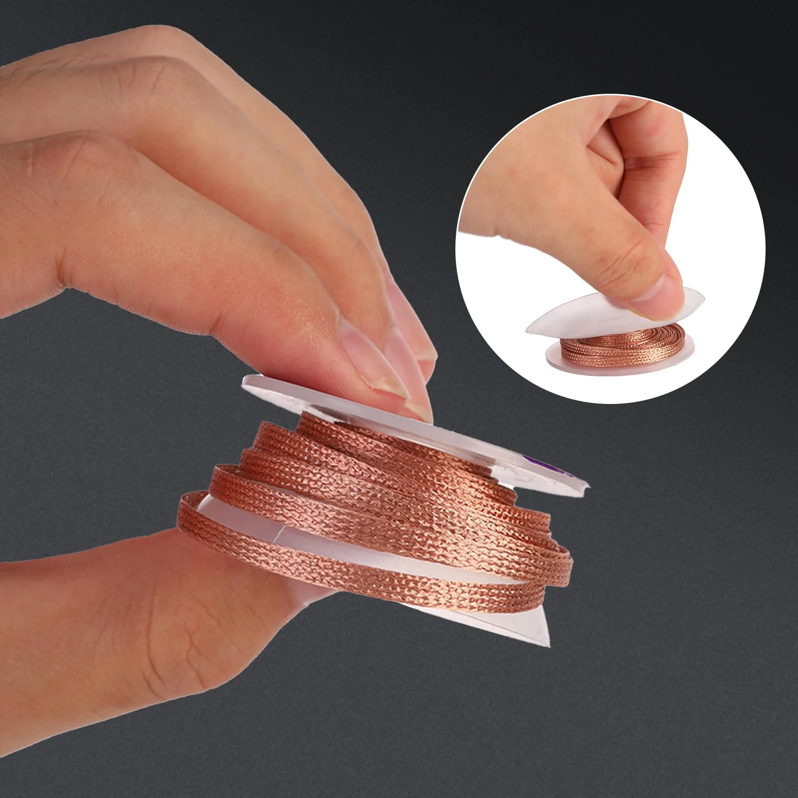 Pack of 2 Desoldering Braids with Flux, No Clean Desoldering Braid Made of Pure Copper, Premium Desoldering Wire for PCB Repairs, 2.5 mm Width, 1.5 m Length - Image 3