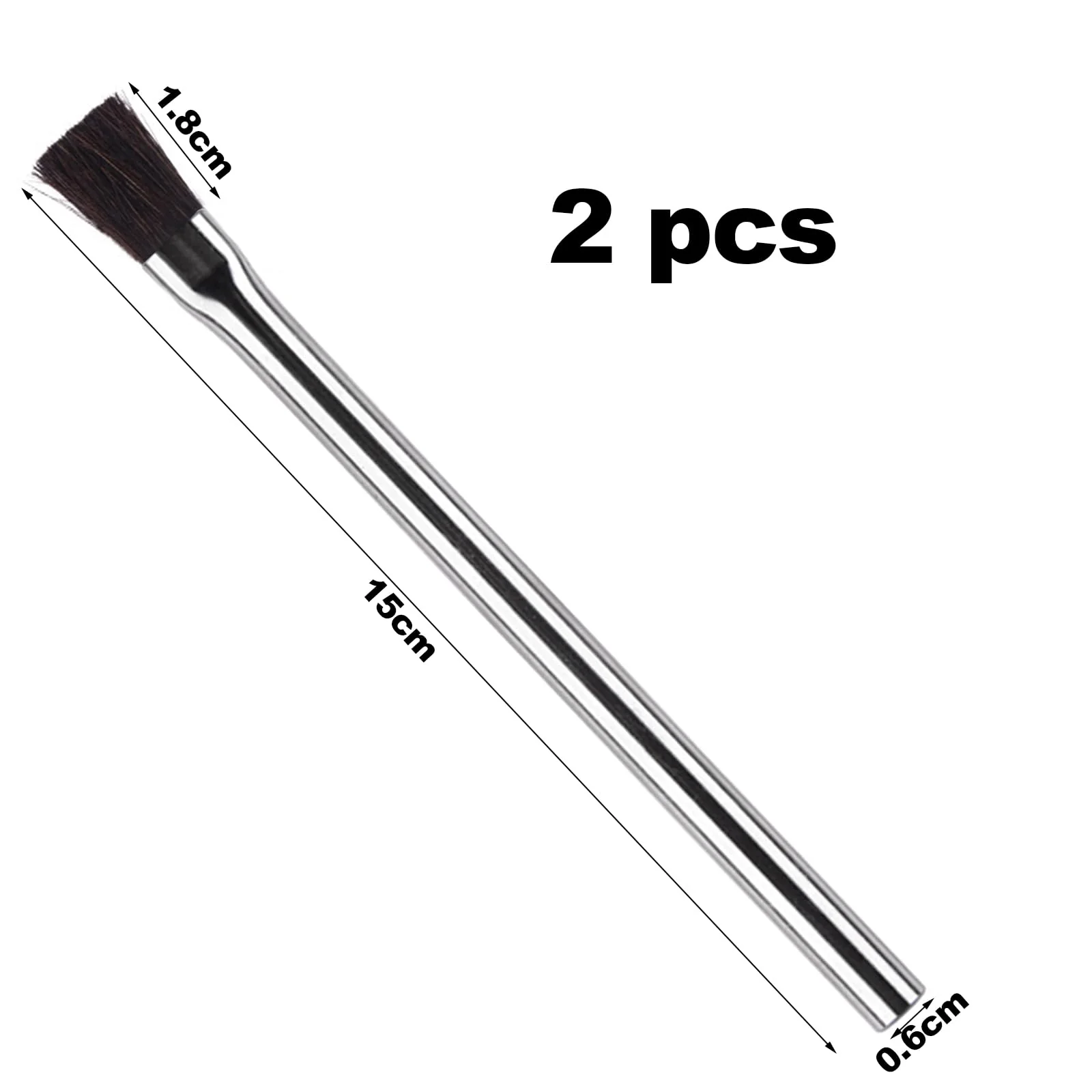 Pack of 2 flux brushes, flux brush, suitable for soldering circuit boards, acid flux brush, soldering brush for drilling water, soldering water, crafts, other universal applications, 15 cm - Image 2