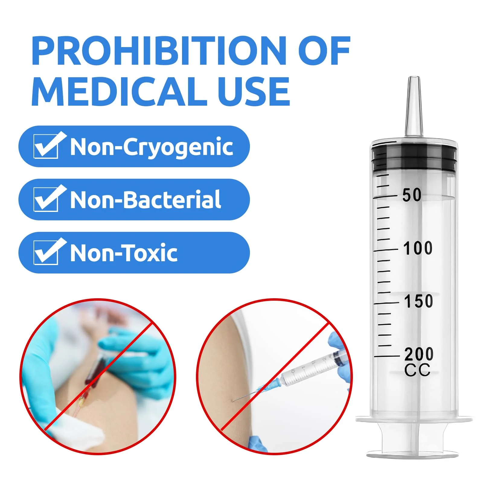 Pack of 2 Syringes, 200 ml Syringe with Hose, Large Syringe, Oil Syringe, Syringe Set for Industrial Use 200ml - Image 4