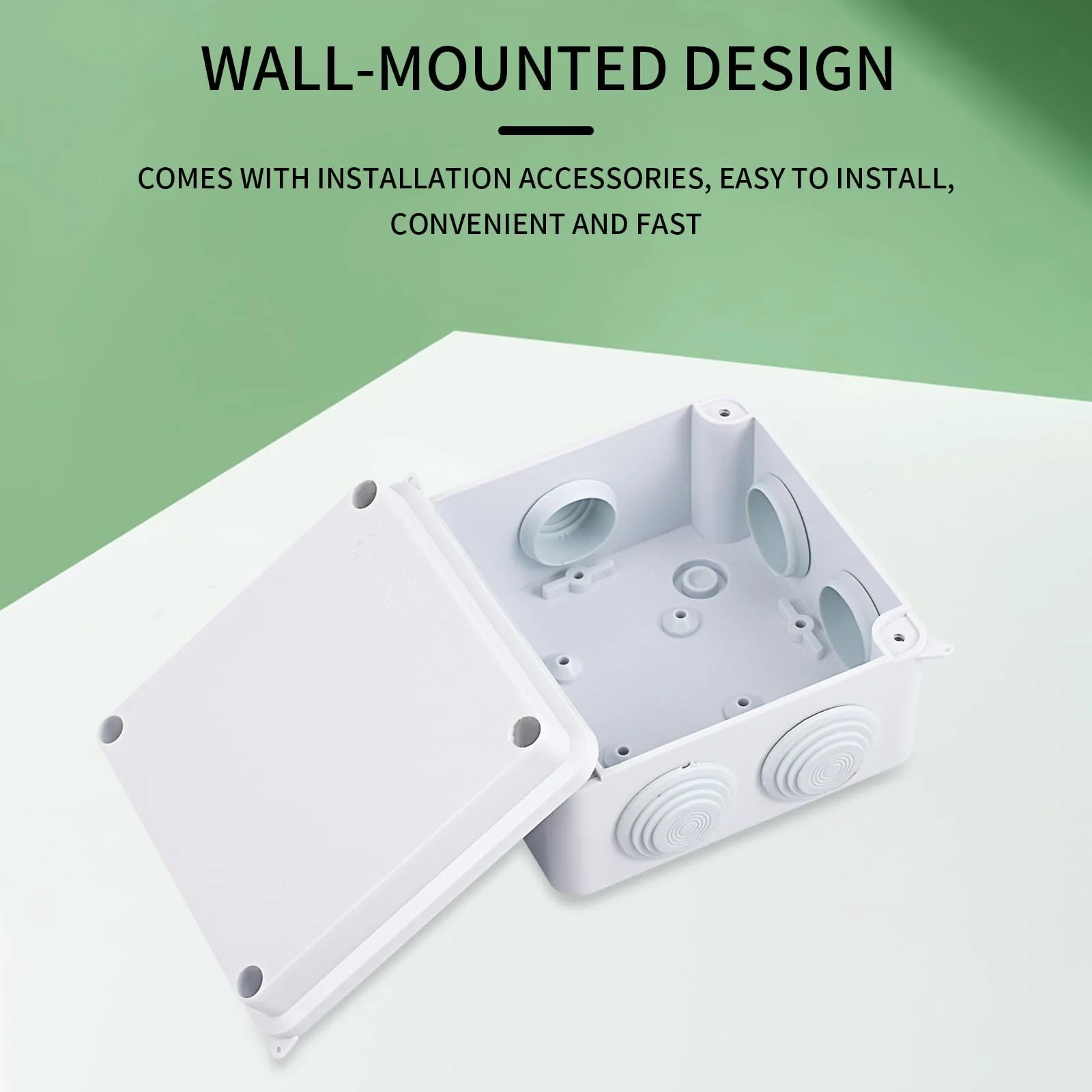 Pack of 2 Waterproof Junction Boxes, Waterproof IP65, Surface-Mounted Junction Box, Outdoor Waterproof Junction Box, Plastic Electrical Box, Junction Box, Junction Box, Distribution Box, White - Image 6
