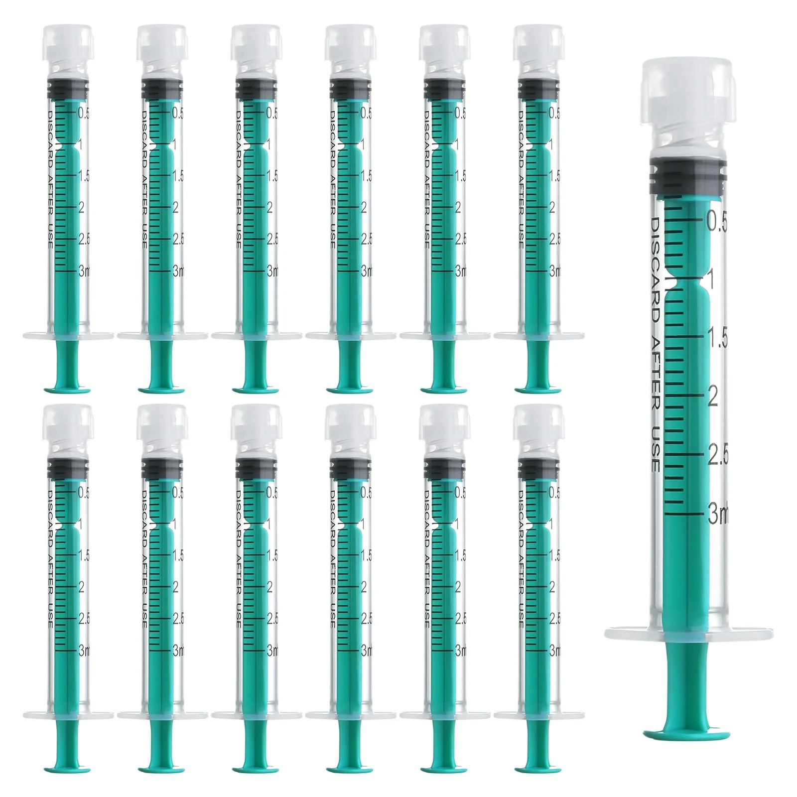 Pack of 20 Syringes 3 ml Colostrum Syringe with Caps, Disposable Syringe without Needle Plastic Syringe Luer-Lock Individually Packed Syrings, Dosing Syringe for Laboratories, Liquid Measurement 20 Stück 3ml