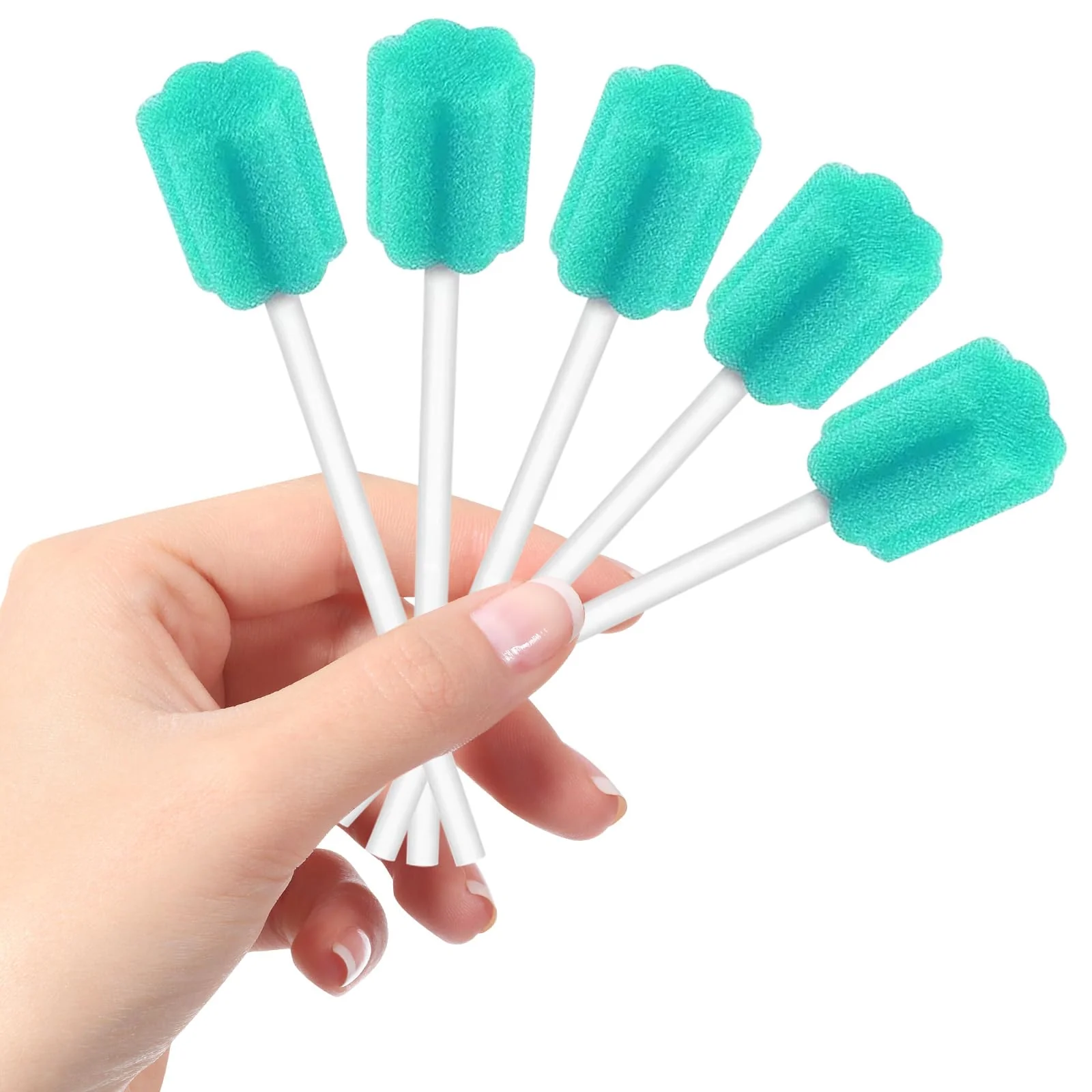 Pack of 250 Oral Care Sticks, Disposable Oral Care Sponge Swabs, Oral Care Oral Hygiene Sponge, Neutral Taste, Sterile Swabs for Oral Hygiene in Dental Practices (Green) Green