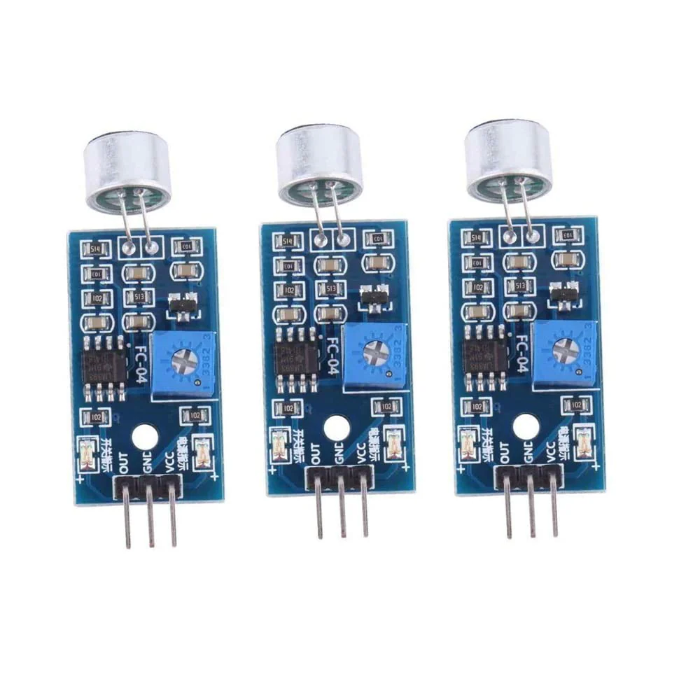 Pack of 3 Microphone Microphone Noise Detection Sound Sensor Module Raspberry Pi AR-duino