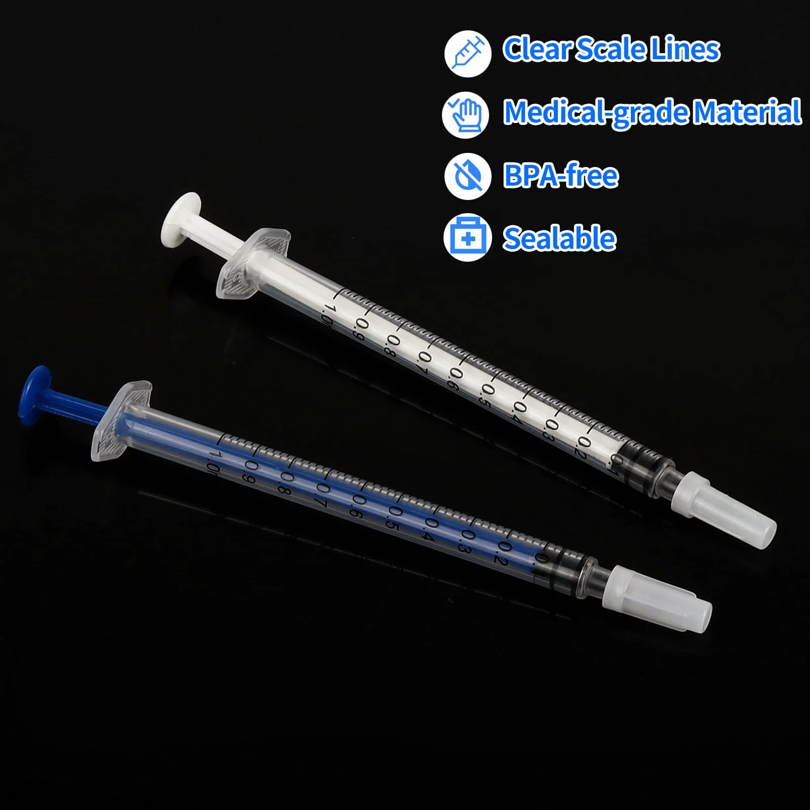 Pack of 30 1 ml Sterile Syringe without Needle Colostrum Syringes, 1 ml Plastic Syringes Independent Disposable Syringes 1 ml with Cap for Refilling and Measuring Liquids Scientific Laboratories - Image 5