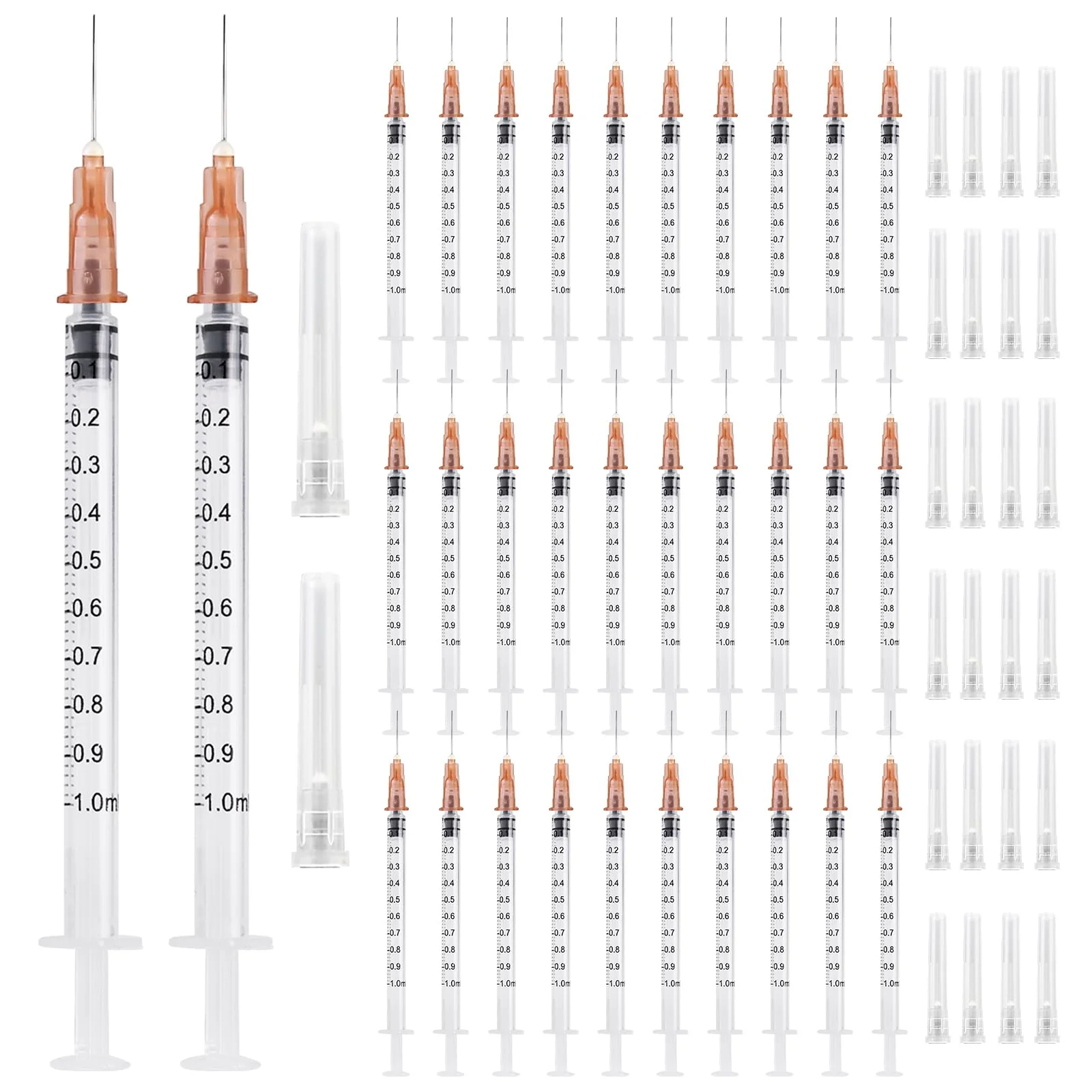 Pack of 30 Syringes 1 ml Syringes Plastic Tube Syringe Disposable Syringes Small Dosing Syringe Liquid Syringe Independent Seal Packaging Syringes