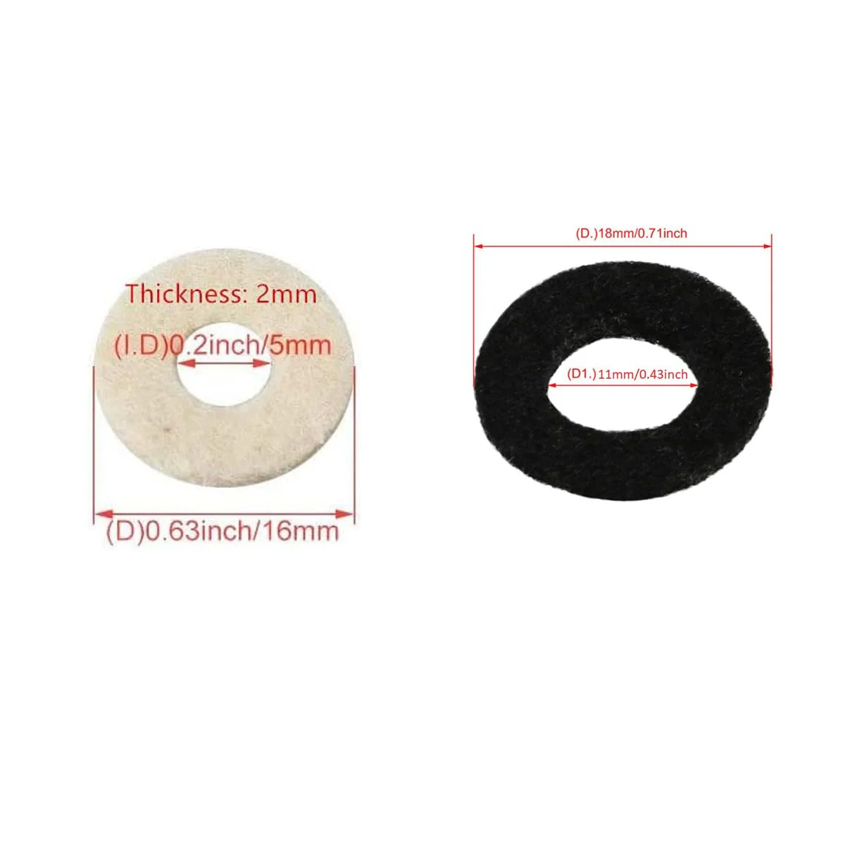 Pack of 40 Trumpet Valve Pads Trumpet Washers Cushion Trumpet Top Cap Felt Ring Pads Trumpet Replacement Accessory Trumpet Parts Black 20 and White 20 Black and White - Image 6