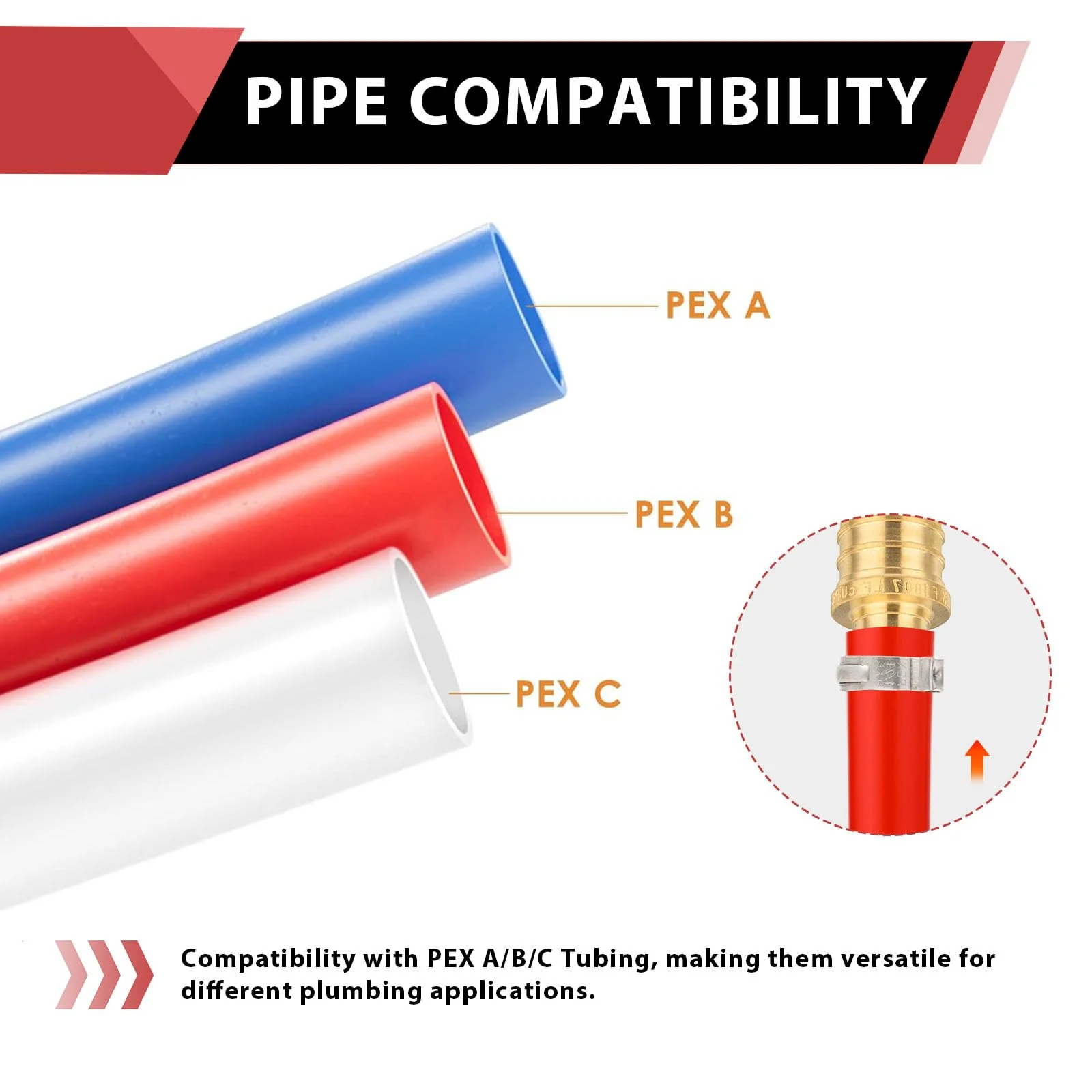 (Pack of 5) EFIELD Pex 3/4" x 1/2" Female NPT Thread Adapter Barb Crimp Brass Fitting,(PEX1807039-5PCS) Pack of 5 3/4" x 1/2" - Image 4