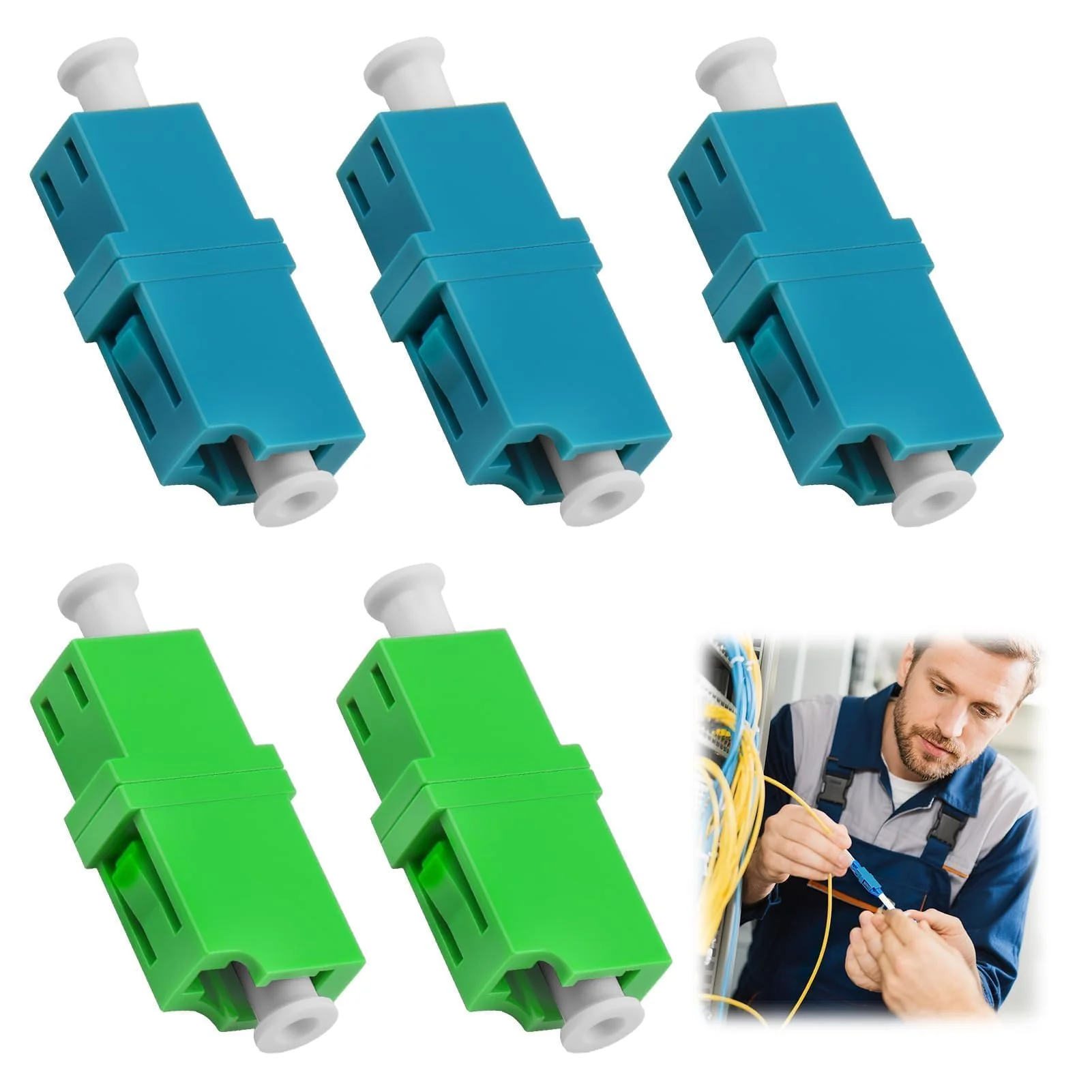 Pack of 5 Fibre Optic Adapter Set LC/APC to LC/UPC, Singlemode Fibre Optic Coupling for Network Connections, FTTH, Fibre Optic Cable Extension, Durable and Compatible - Image 8