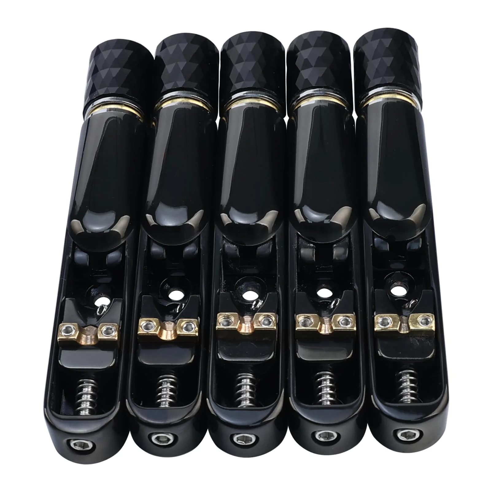 Pack of 5 Individual Single Tubular Fixed Bridge 5 String Electric Bass Bridge for Headless 5-string Bass Replacement Parts（Conductive Black） 5 Piece - Image 3