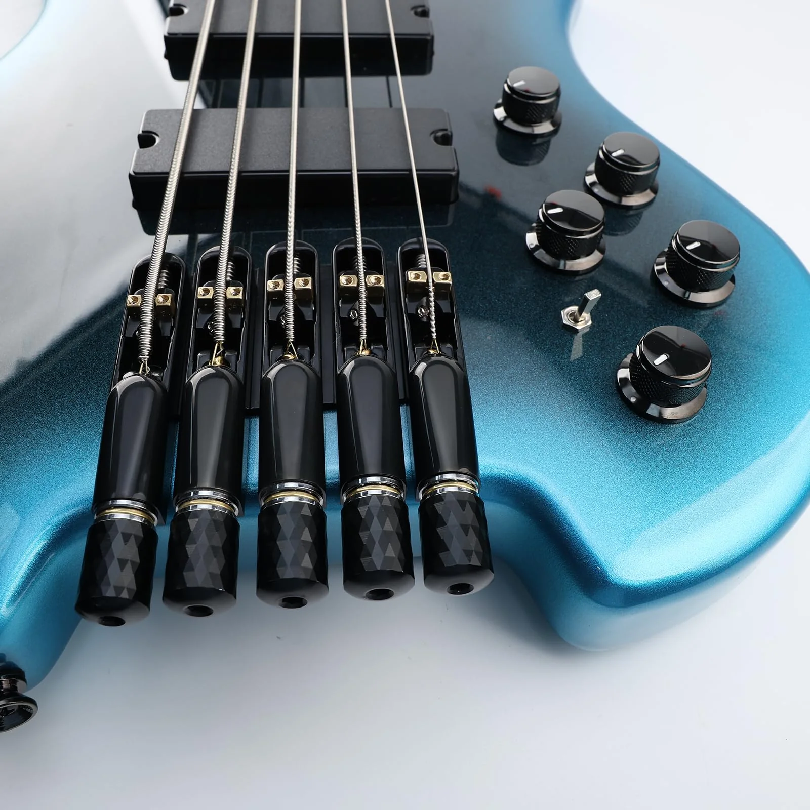 Pack of 5 Individual Single Tubular Fixed Bridge 5 String Electric Bass Bridge for Headless 5-string Bass Replacement Parts（Conductive Black） 5 Piece - Image 5