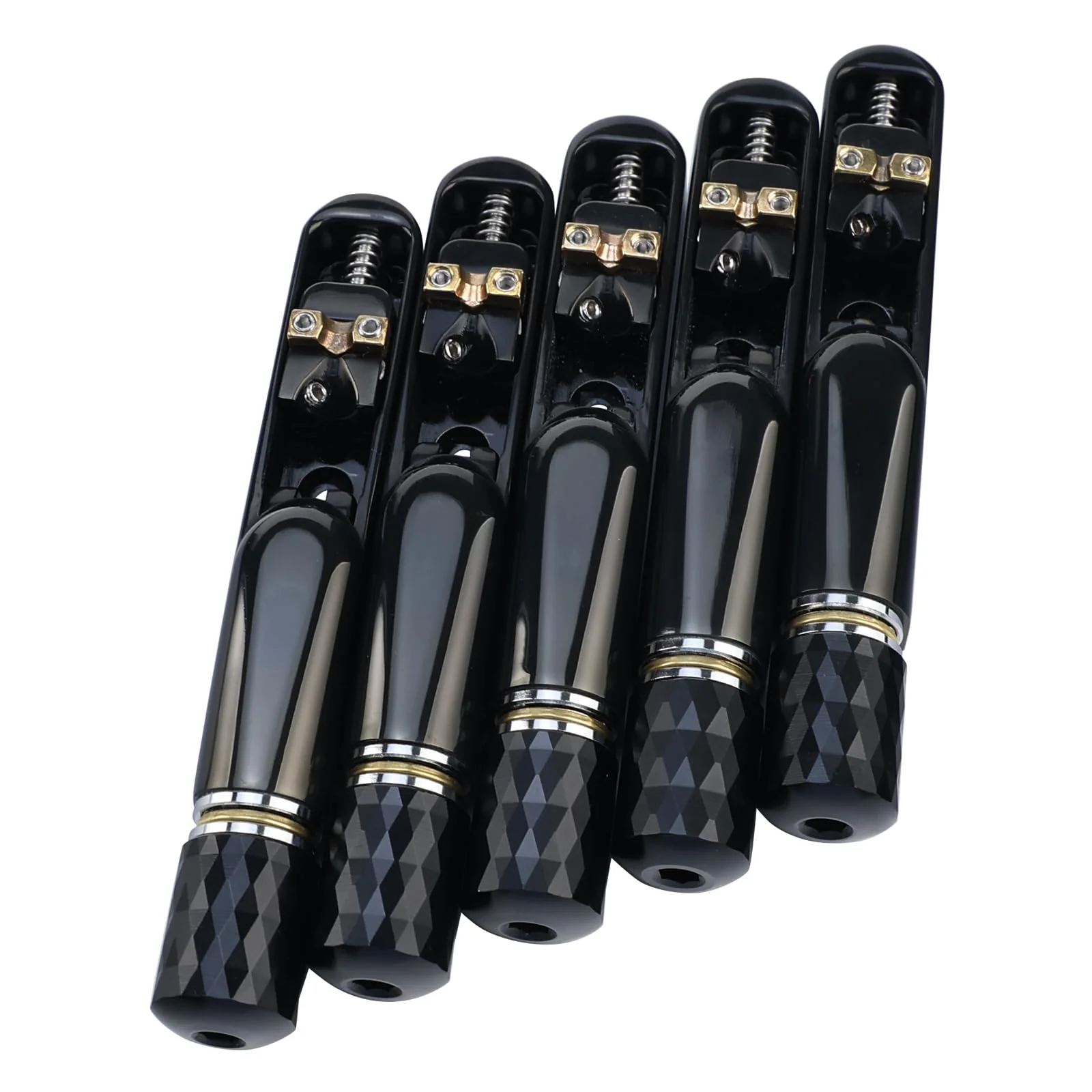 Pack of 5 Individual Single Tubular Fixed Bridge 5 String Electric Bass Bridge for Headless 5-string Bass Replacement Parts（Conductive Black） 5 Piece - Image 8