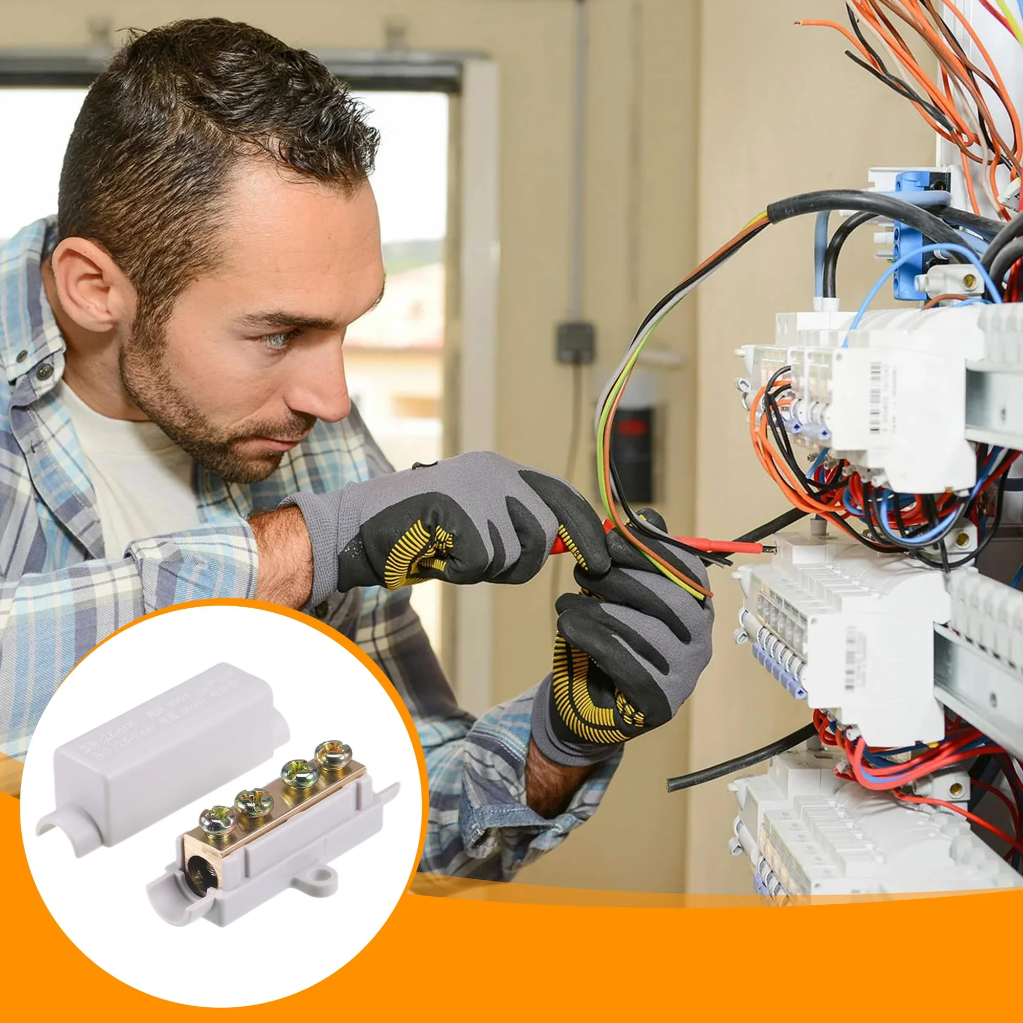 Pack of 5 wire connectors, cable connectors, terminal strips, electric luster terminals, 1000 V, 100 A, suitable for 2.5 to 16 mm² wire - Image 2