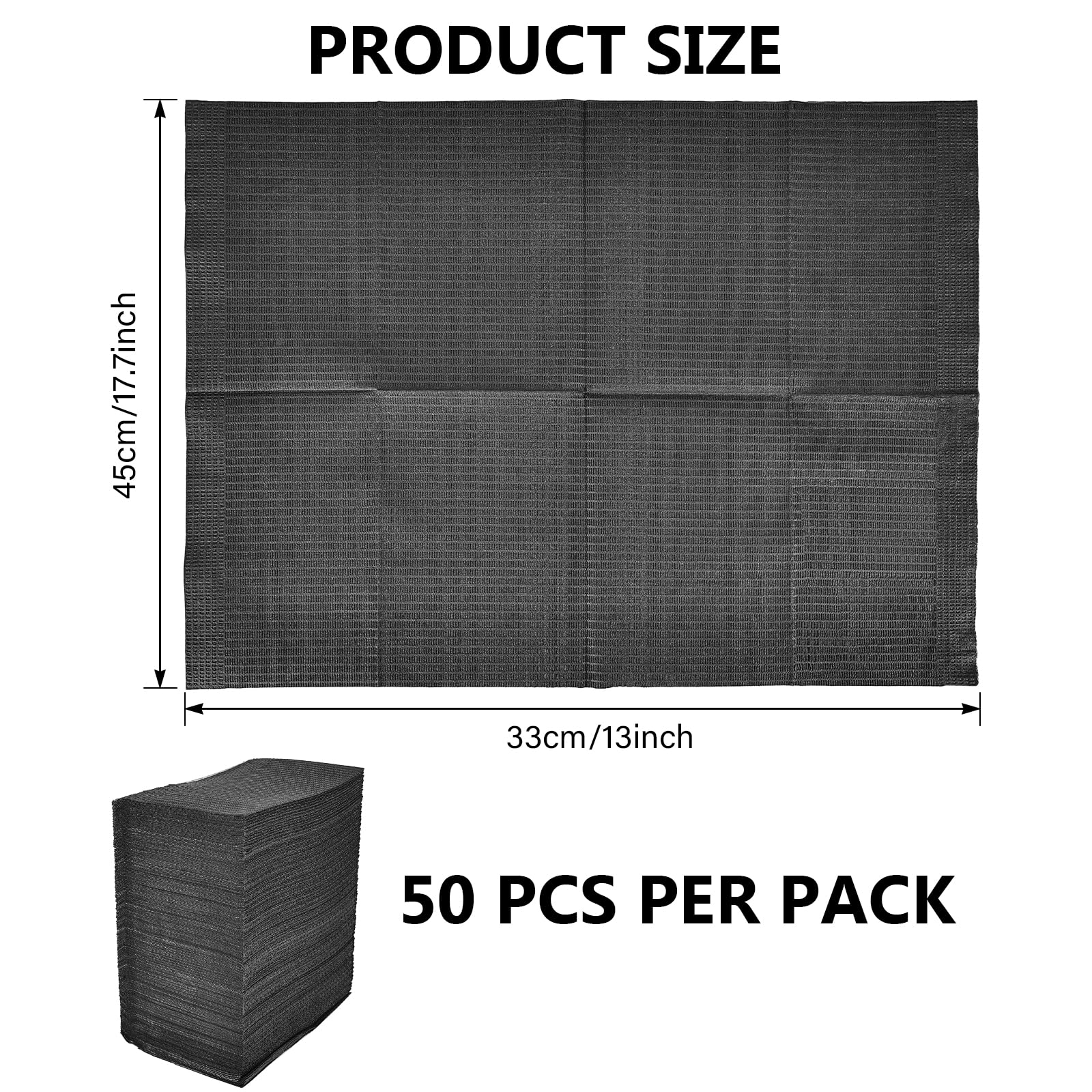 Pack of 50 Dental Bibs, Patient Napkins, Tattoo Bibs, Disposable Dental Bibs, Disposable Tattoo Tablecloth, Waterproof Tattoo Bibs, Tattoo Tablecloths, Clean Pad, Tattoo Tray Covers, black - Image 2
