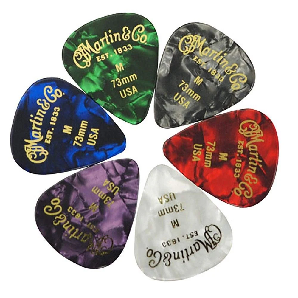 Pack of 6 Medium Plectrums - Assorted Colours