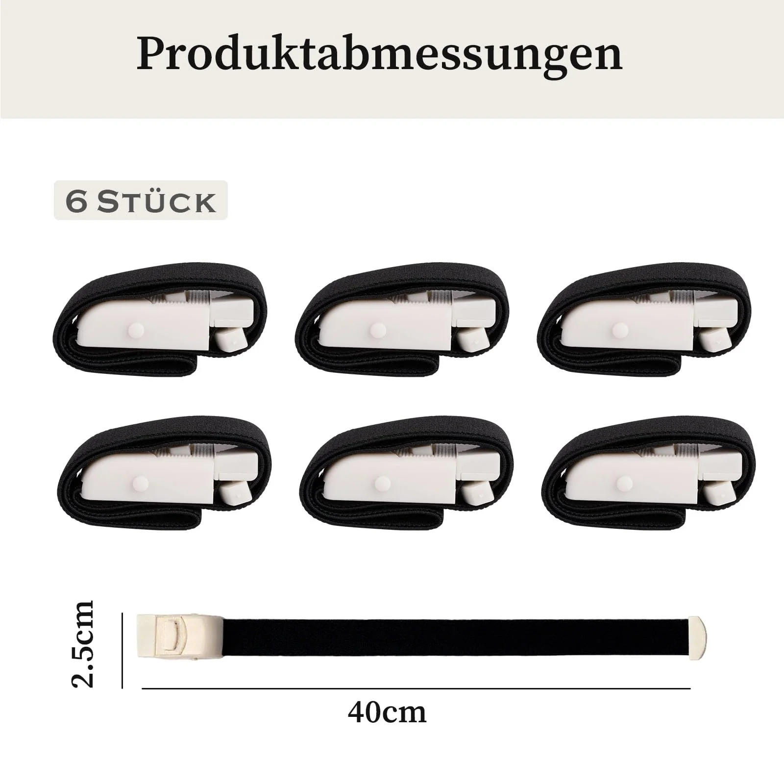 Pack of 6 Storage Tubes, Snap-on Tourniquet, Vein Storage Hose, Blood Removal for Bleeding for Injuries in Outdoor Sports, Blood Collection and Emergency Care of Wounds (Black) black - Image 2