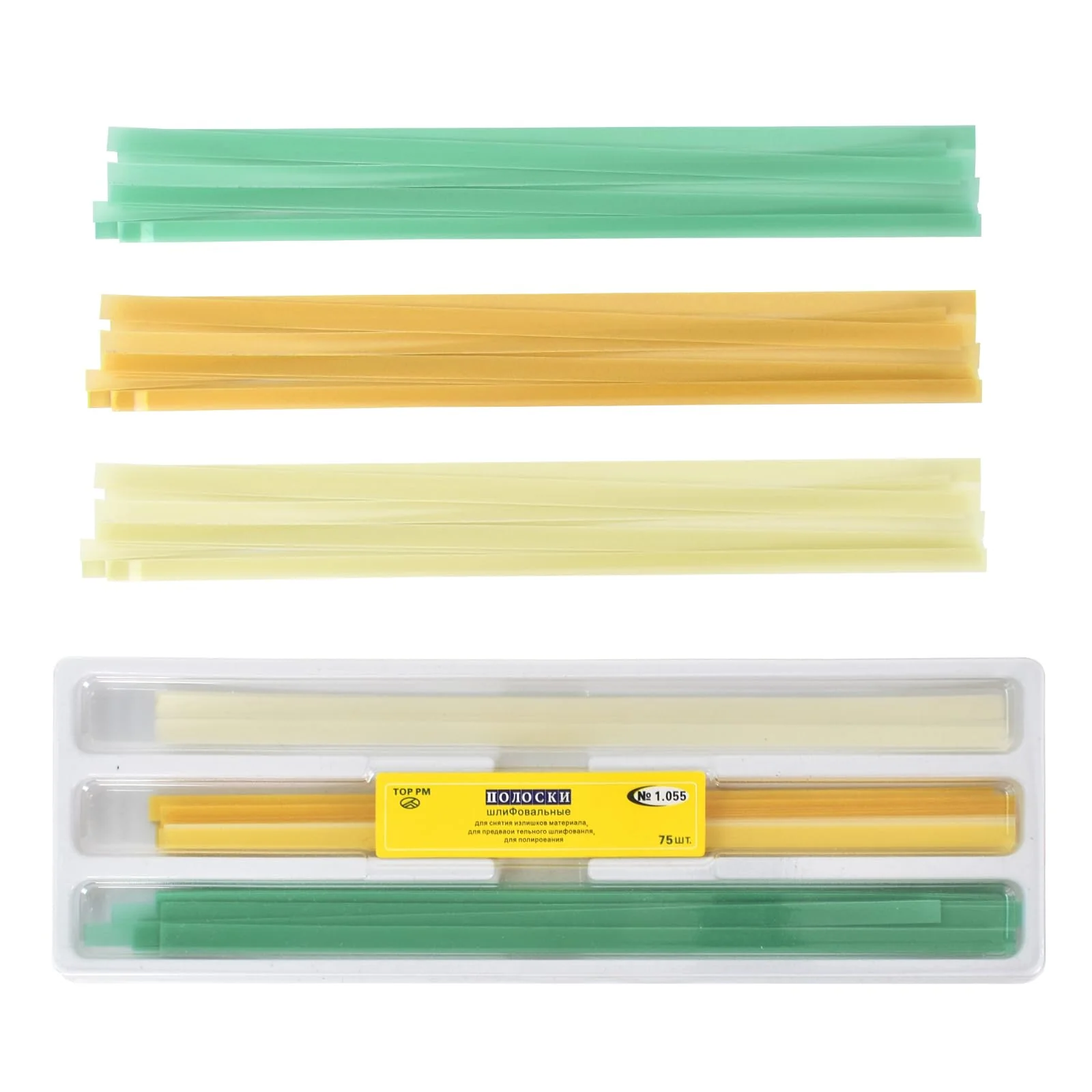 Pack of 75 Tooth Sandpaper, 4 mm x 145 mm Wide Dental Polishing Strips, Sanding Finish Polishing Strips, Tooth File, 3 Colours, Wear-Resistant Plastic Sandpaper, NatureAqua Resin Tooth Polishing