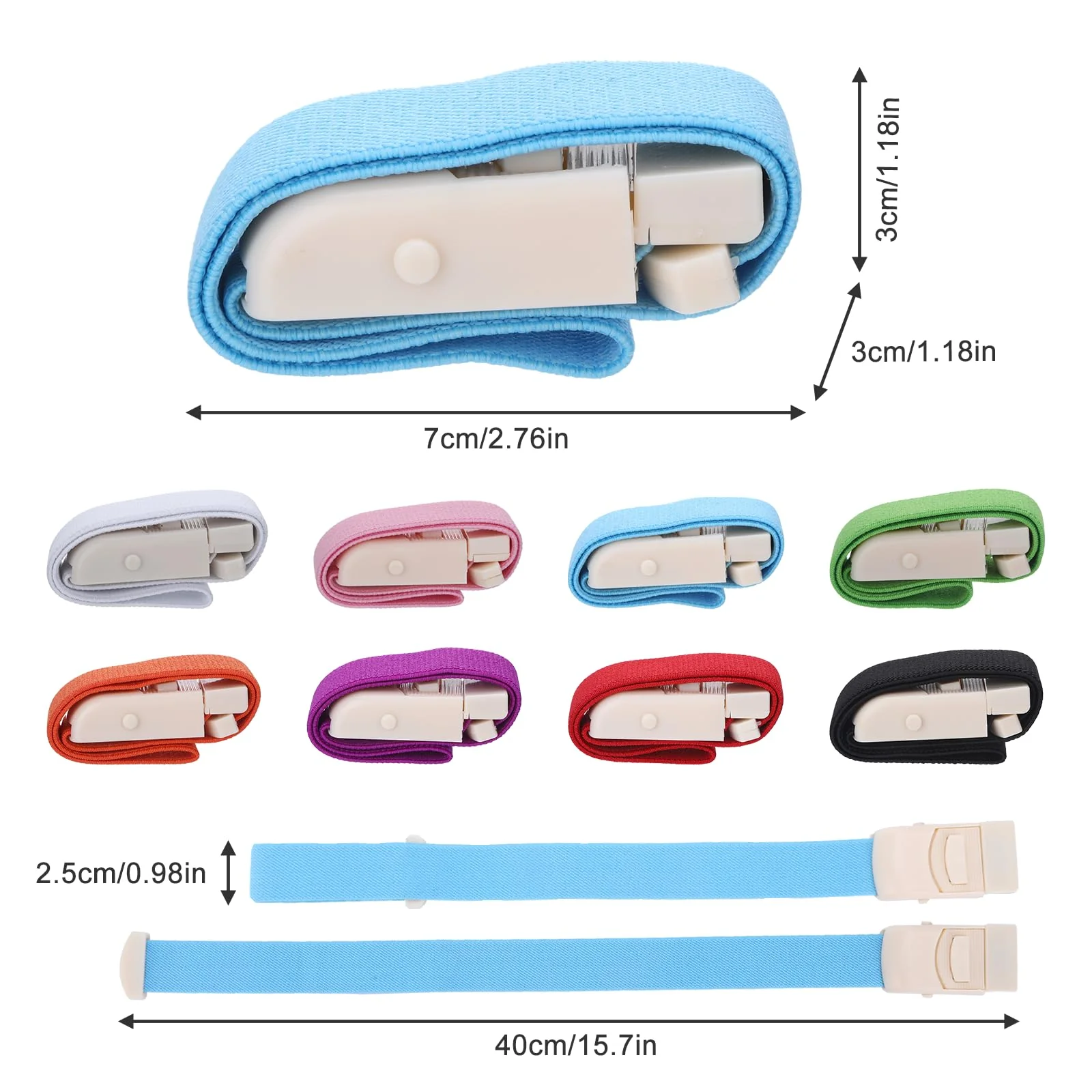 Pack of 8 Storage Tubes, Blood Collection Set, Tourniquet Holster, Vein Storage, Storage Hose, Blood Collection, Personalised Tourniquet Buckle, Astauschlauch Blood Draw, Easy to Use (8 Colours) - Image 2