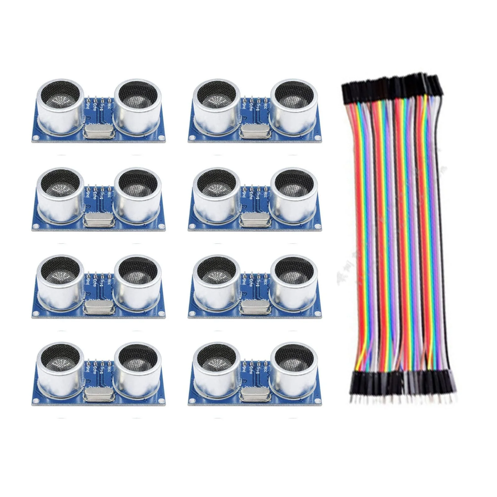 Pack of 8 Ultrasonic Module Compatible with HC-SR04, Ultrasonic Module Distance Sensor, Supports 3.3-5 V for Arduino UNO, Robot, XBee, ZigBee etc.