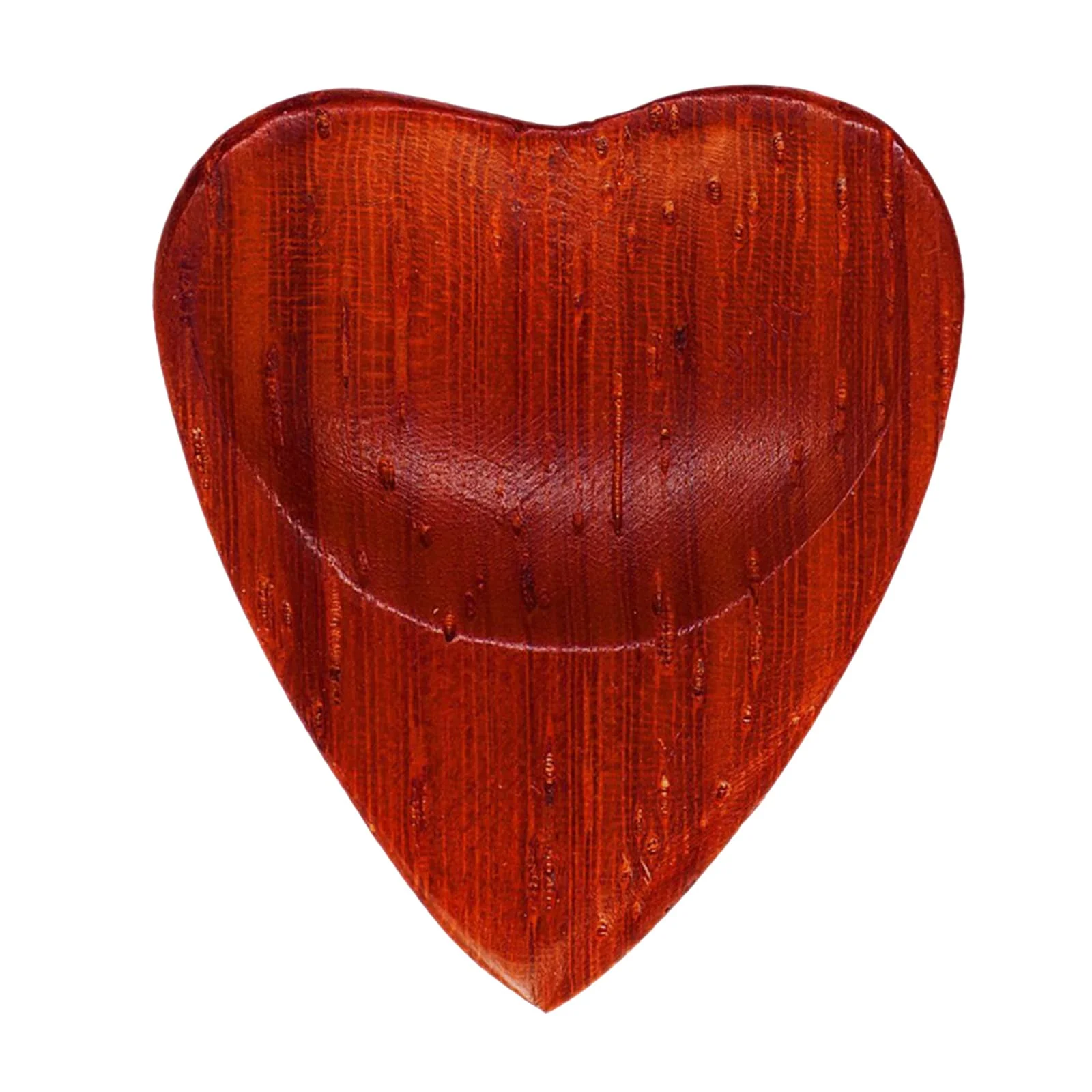 Padauk Wood Guitar Or Bass Pick - 3.0 mm Ultra Heavy Gauge - 323 Heart Groove Shape - Natural Finish Handmade Specialty Exotic Plectrum - 6 Pack 3.0mm - 6 Pack Padauk Wood