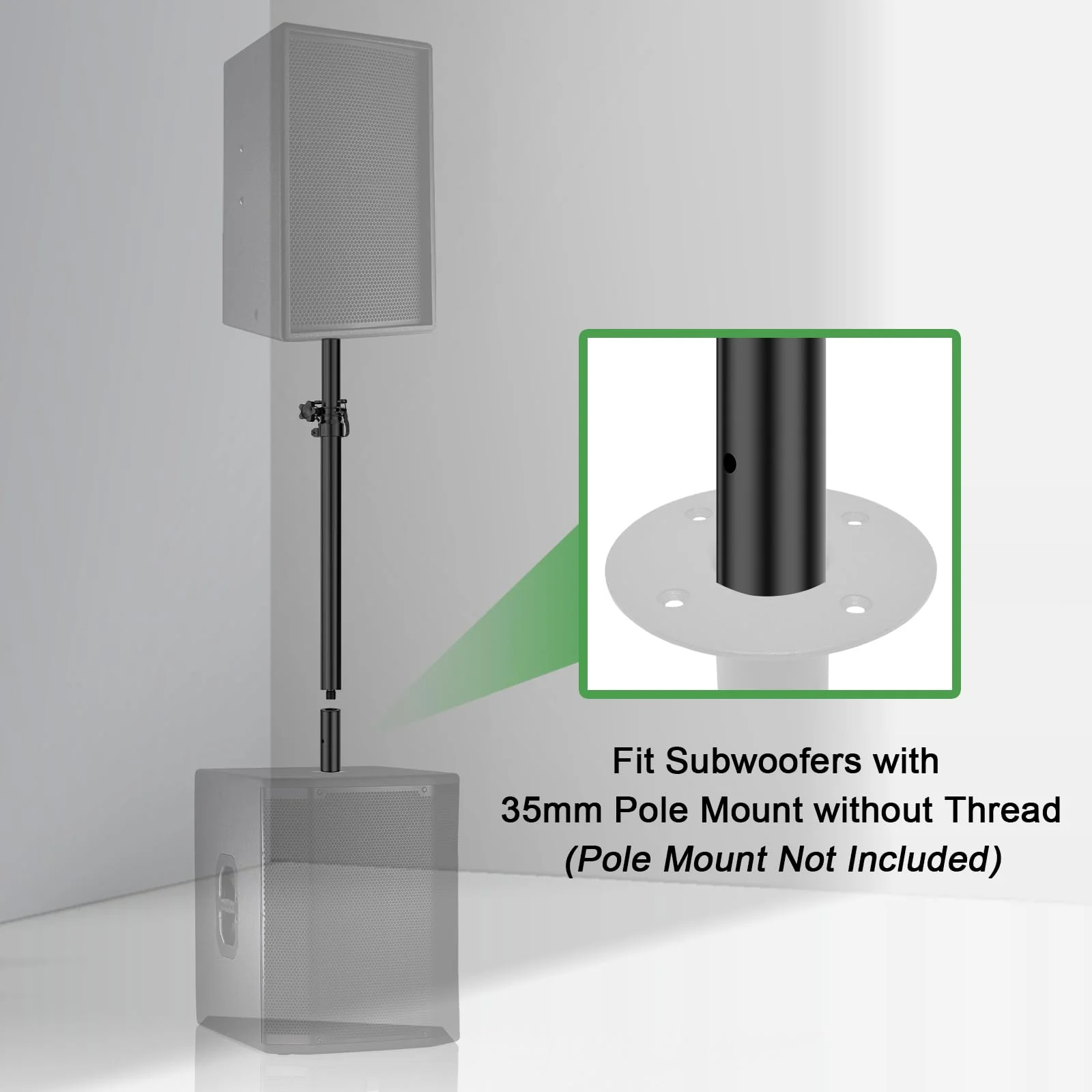 Pair of Speaker Stand Adapters M20 to 35mm, Speaker Pole with M20, Subwoofer Speaker Pole Mount without Threaded Adapters - Image 5