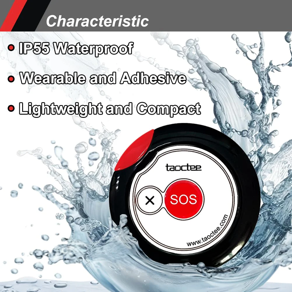 Panic Button Alarm for Security Emergency Remote Panic Alarm Siren for Home Strobe Siren,Lightweight and Compact Button with Lanyard,Emergency Alert System for House Business Shop(Battery/USB) 1 Siren+1 Button - Image 4
