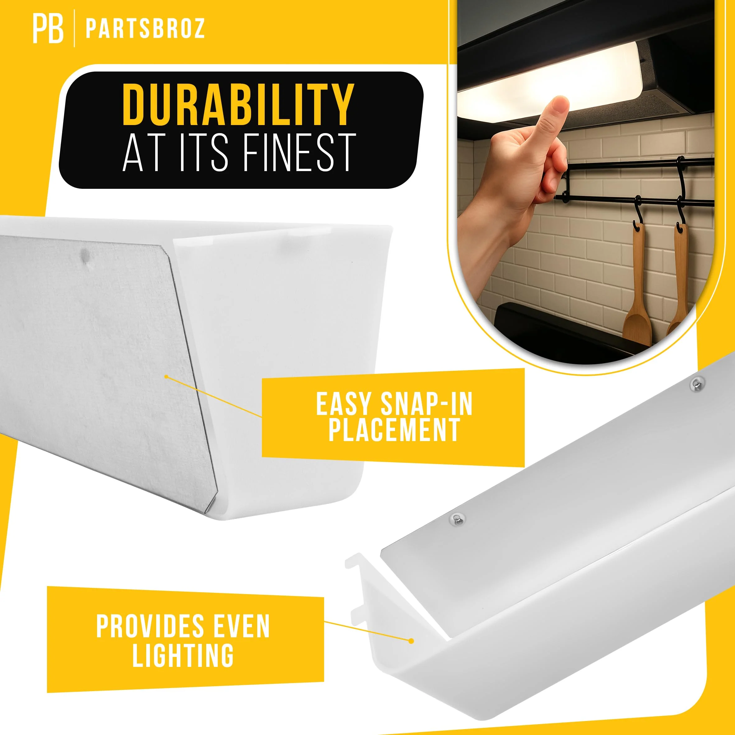 PartsBroz SNTK7504000 Light Lens - Compatible With Broan Kenmore Range Vent Hood - Replaces AP3378324 PS10282138 K7613000 949658 K7504000 K7613000 NTK7504000 Ultra Durable Replacement 1-Pack - Image 4