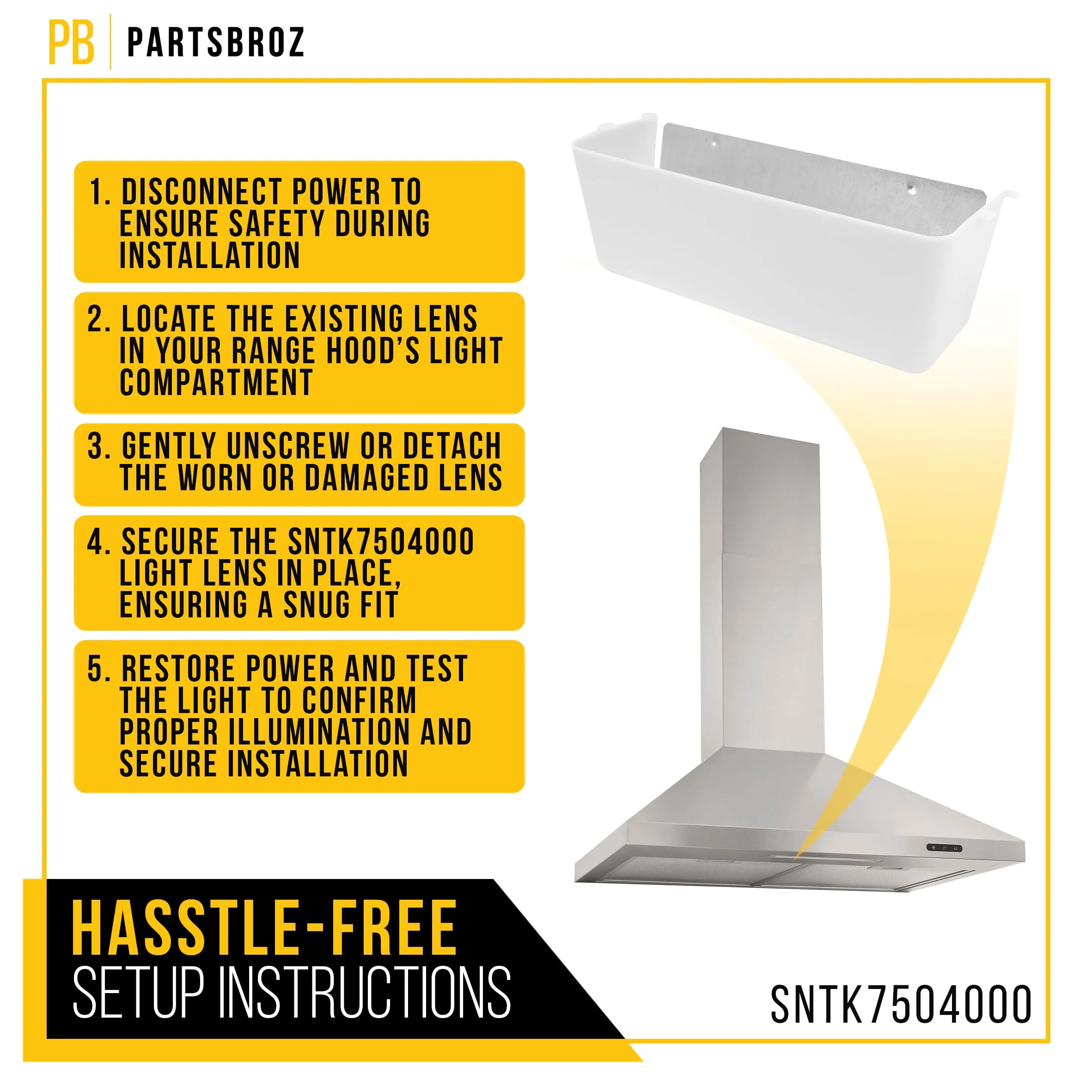 PartsBroz SNTK7504000 Light Lens - Compatible With Broan Kenmore Range Vent Hood - Replaces AP3378324 PS10282138 K7613000 949658 K7504000 K7613000 NTK7504000 Ultra Durable Replacement 1-Pack - Image 6