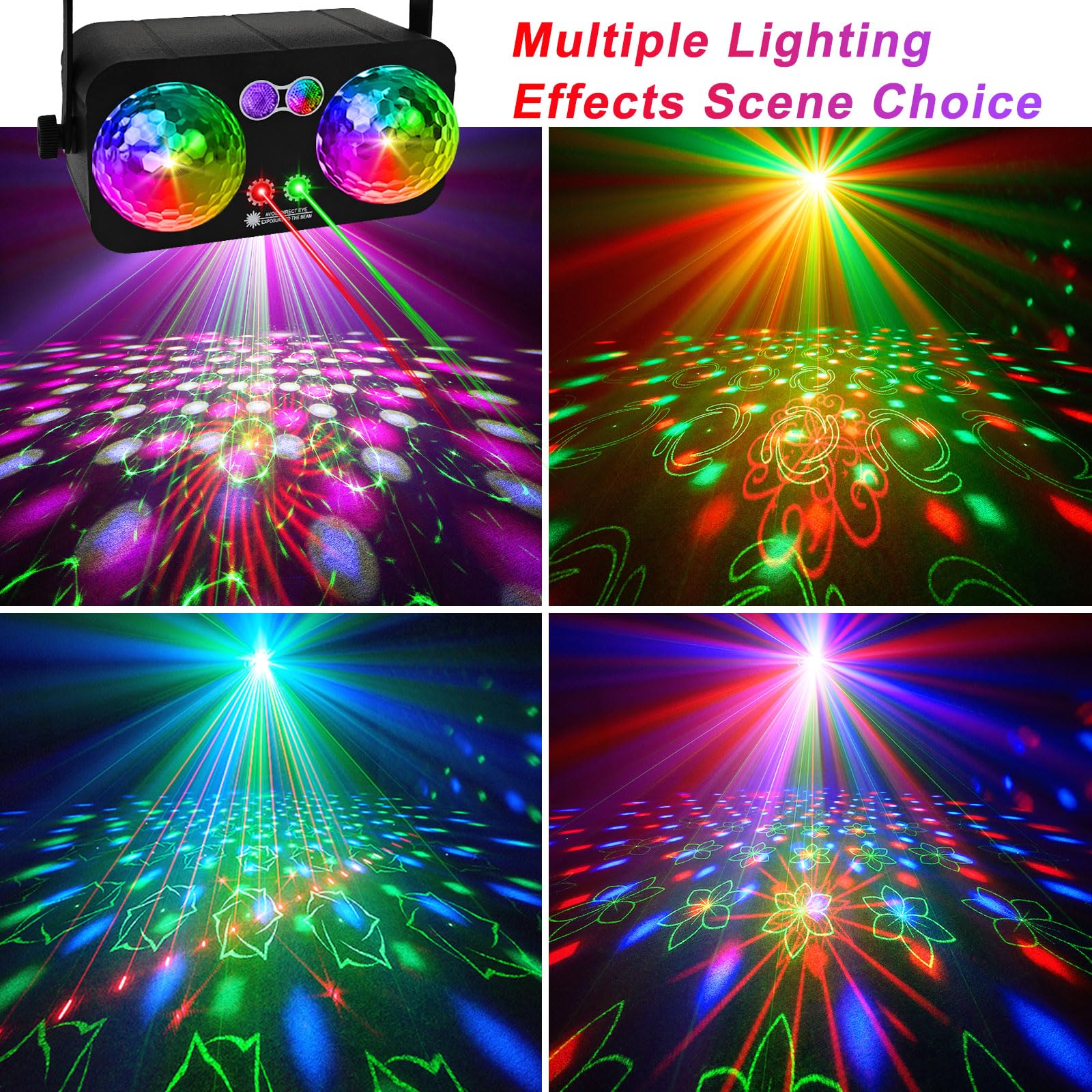Party Lights Dj Disco Ball Light with 10 ft USB Cable 5V/3A Sound Activated Strobe Stage Lighting for Parties Indoor Dance Bar Club Birthday Karaoke Halloween Christmas New Years Rave Show - Image 6