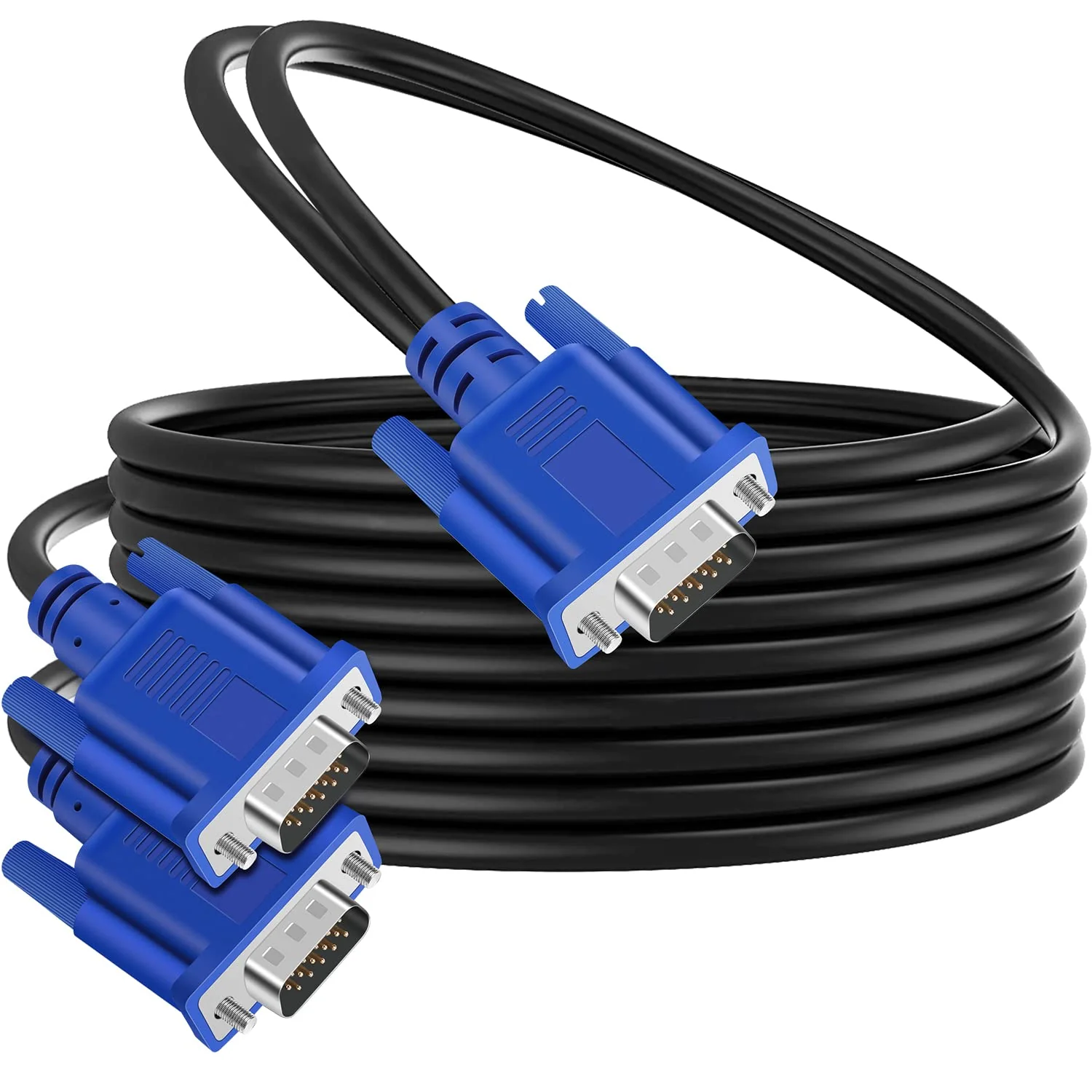PASOW VGA Splitter Cable Dual Monitor Y Adapter Video Cord 1 Male to 2 Male Screen Duplication Support 1080P Full HD for projectors, HDTVs, Monitors (6ft) 6ft