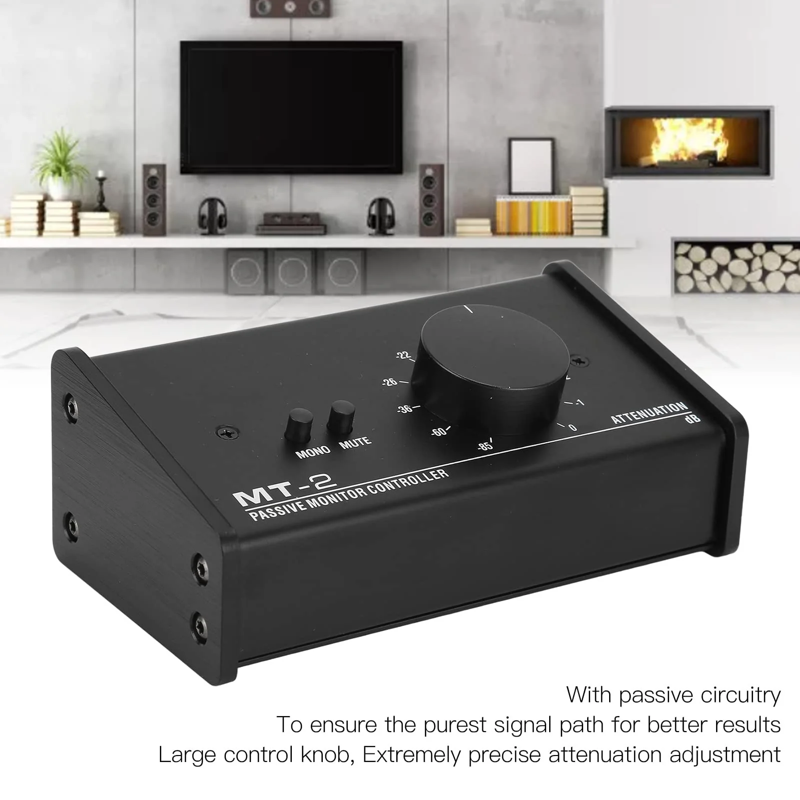 Passive Stereo Volume Controller , Mute Control Large Volume Knob Passive Monitor Controller XLR and 3 for . 5mm Interface Plug and Play for Laptop - Image 9