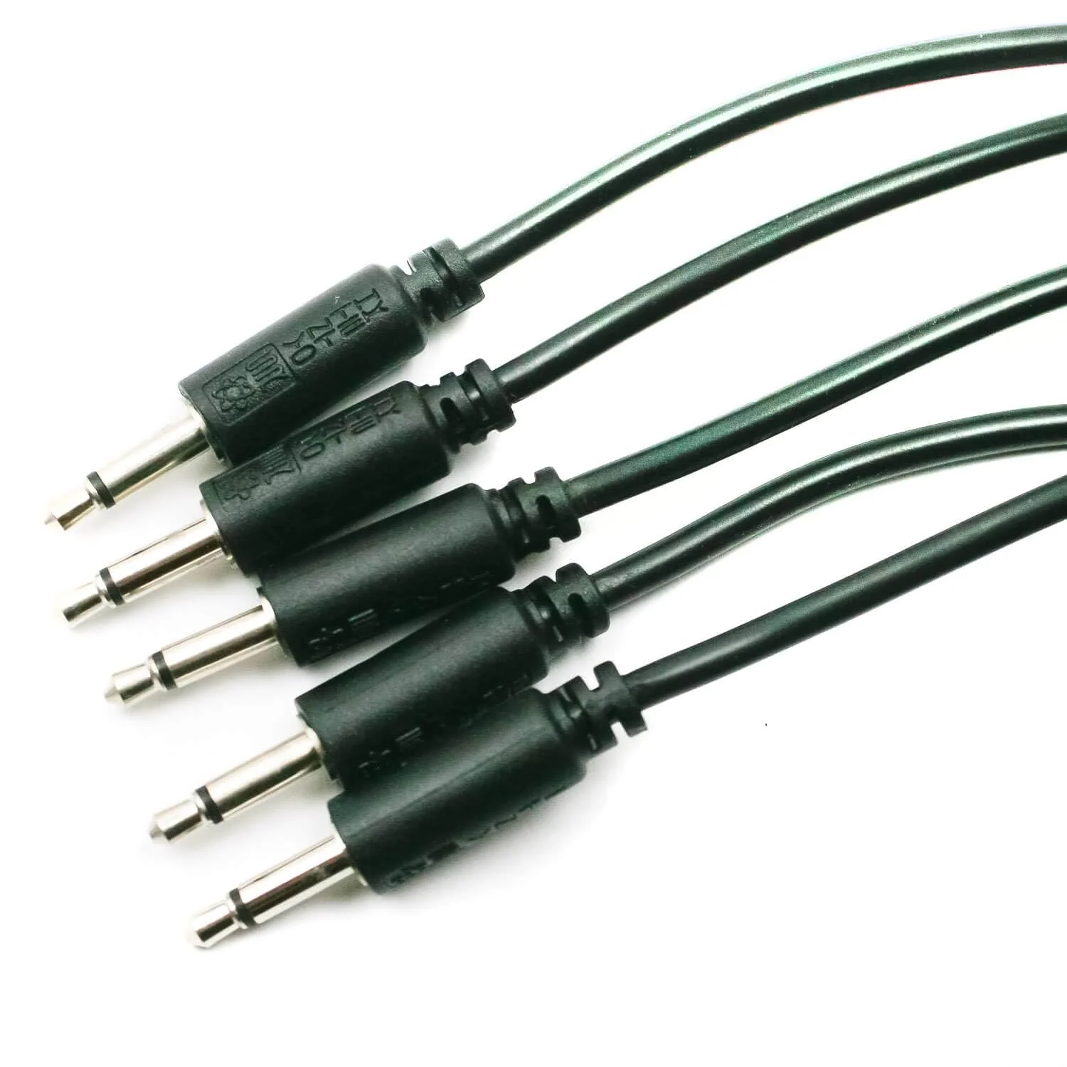 Patch Cables, 5 Pack 3.5mm 1/8 inch Mono Cables Eurorack Modular (72 inch, Black)