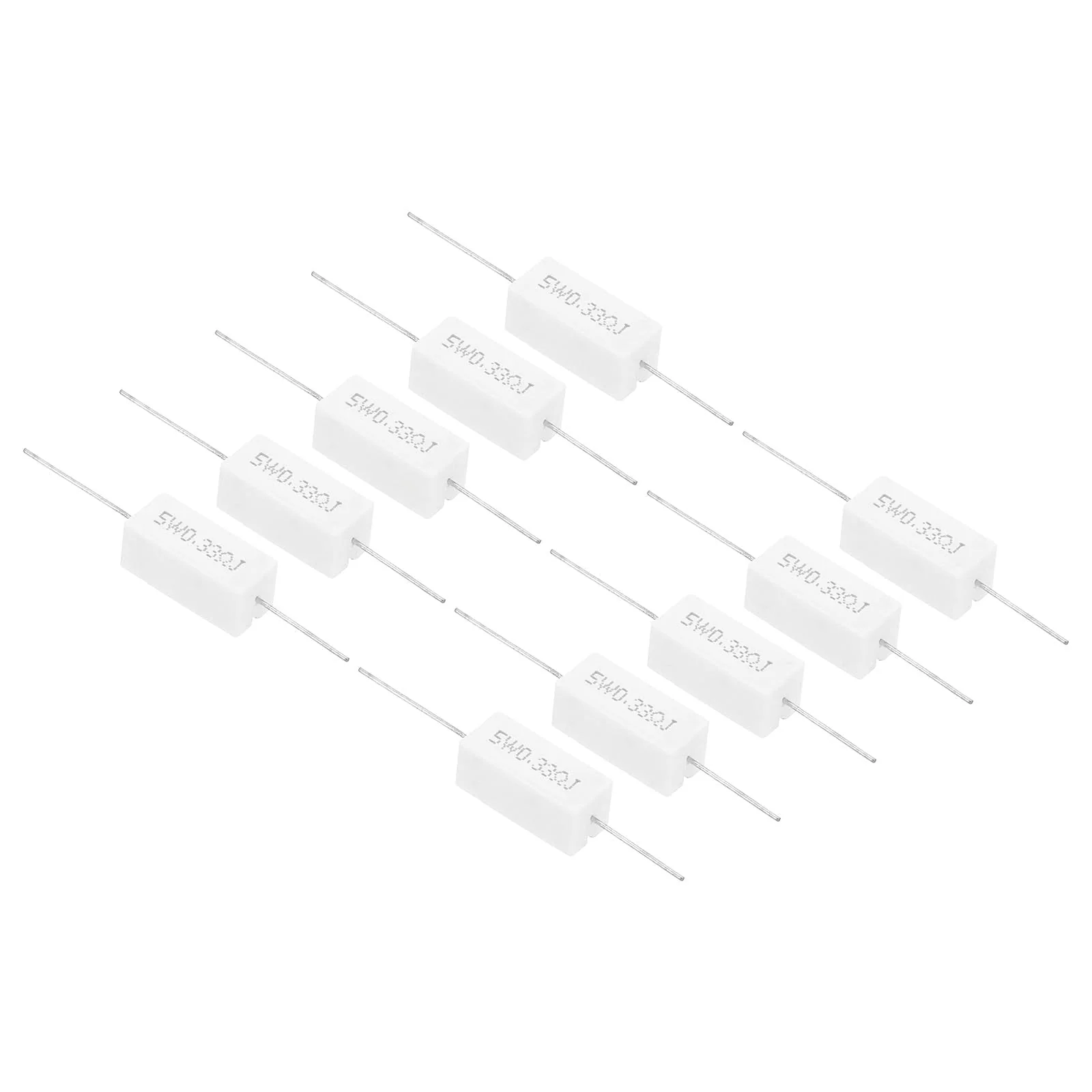 PATIKIL 0.33 Ohm Resistors, 10Pcs 5W Ceramic Cement Resistor Power Cement Resistor Kit Tolerance 5% for Power Adapters Audio Computer TV Circuit Board