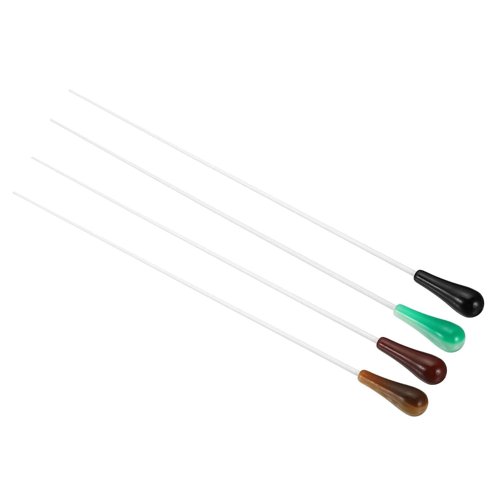 PATIKIL 38cm/15Inch Music Conductor Baton,4Pcs Orchestra Baton Resin Handle for Singing Leader Music Director Green,Yellow,Red,Black