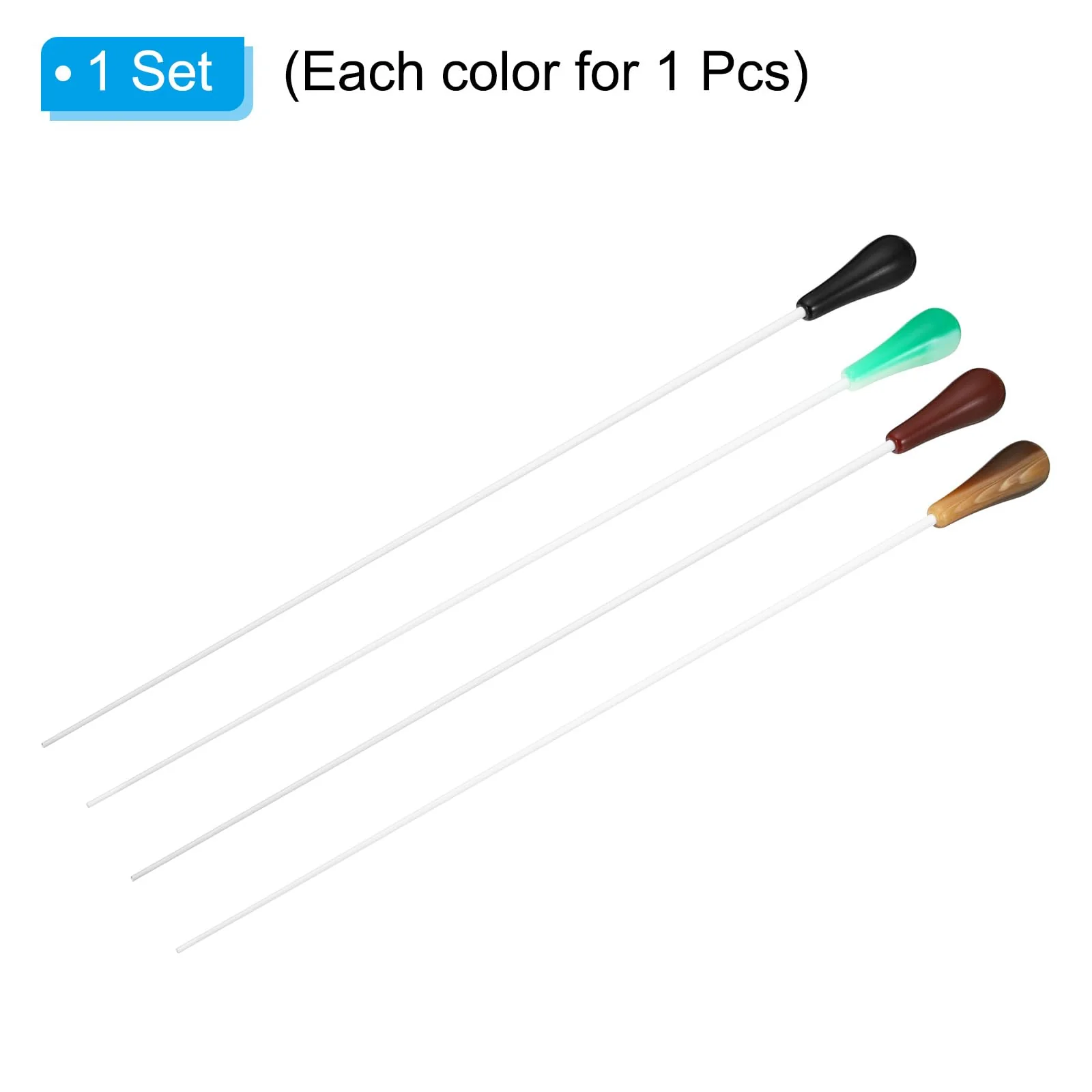 PATIKIL 38cm/15Inch Music Conductor Baton,4Pcs Orchestra Baton Resin Handle for Singing Leader Music Director Green,Yellow,Red,Black - Image 3