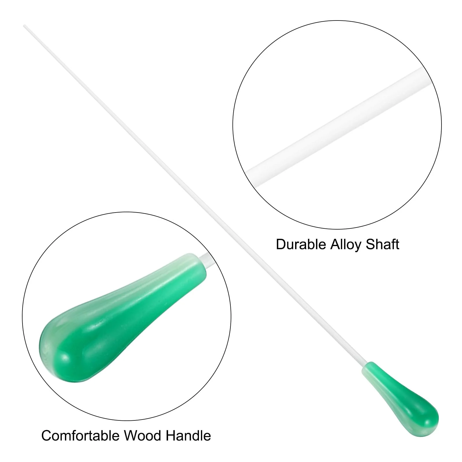 PATIKIL 38cm/15Inch Music Conductor Baton,4Pcs Orchestra Baton Resin Handle for Singing Leader Music Director Green,Yellow,Red,Black - Image 4